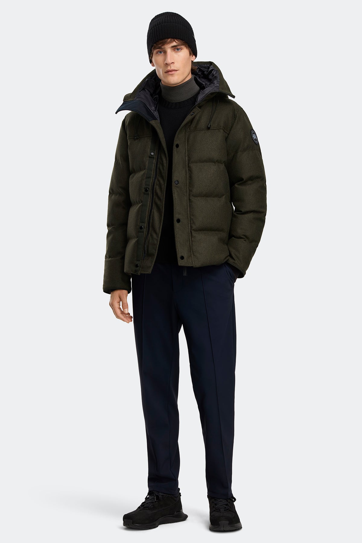 MacMillan Wool Parka - Military Green Melange 1162 - on_full_body_01