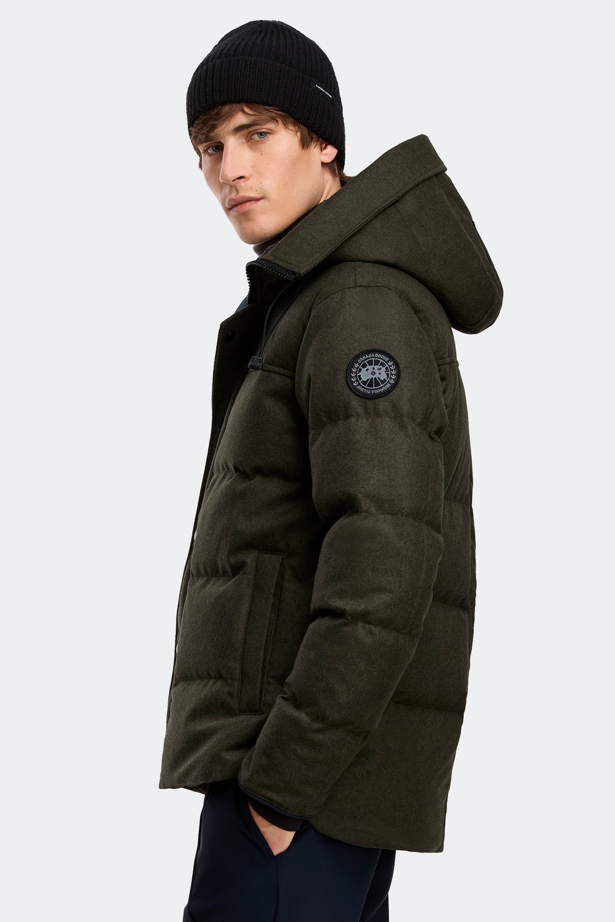 MacMillan Wool Parka - Military Green Melange 9303 - on_side_01