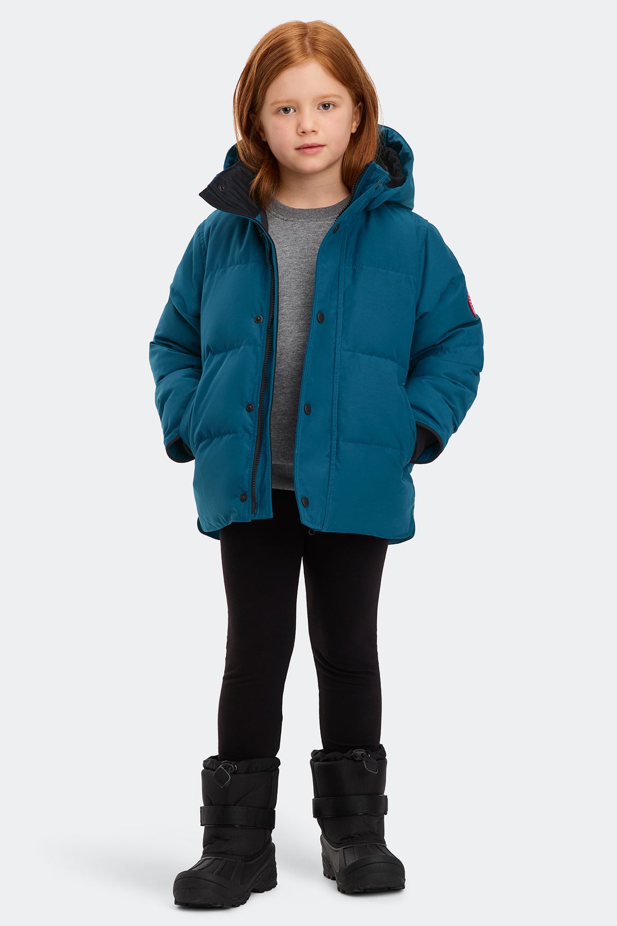 Kids Snowy Owl Parka - Guard Blue 9387 - on_full_body_01