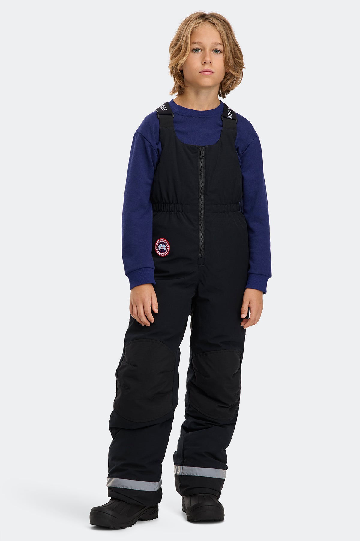 Youth Eaglet Bib Overall - Black 9061 - on_front_01