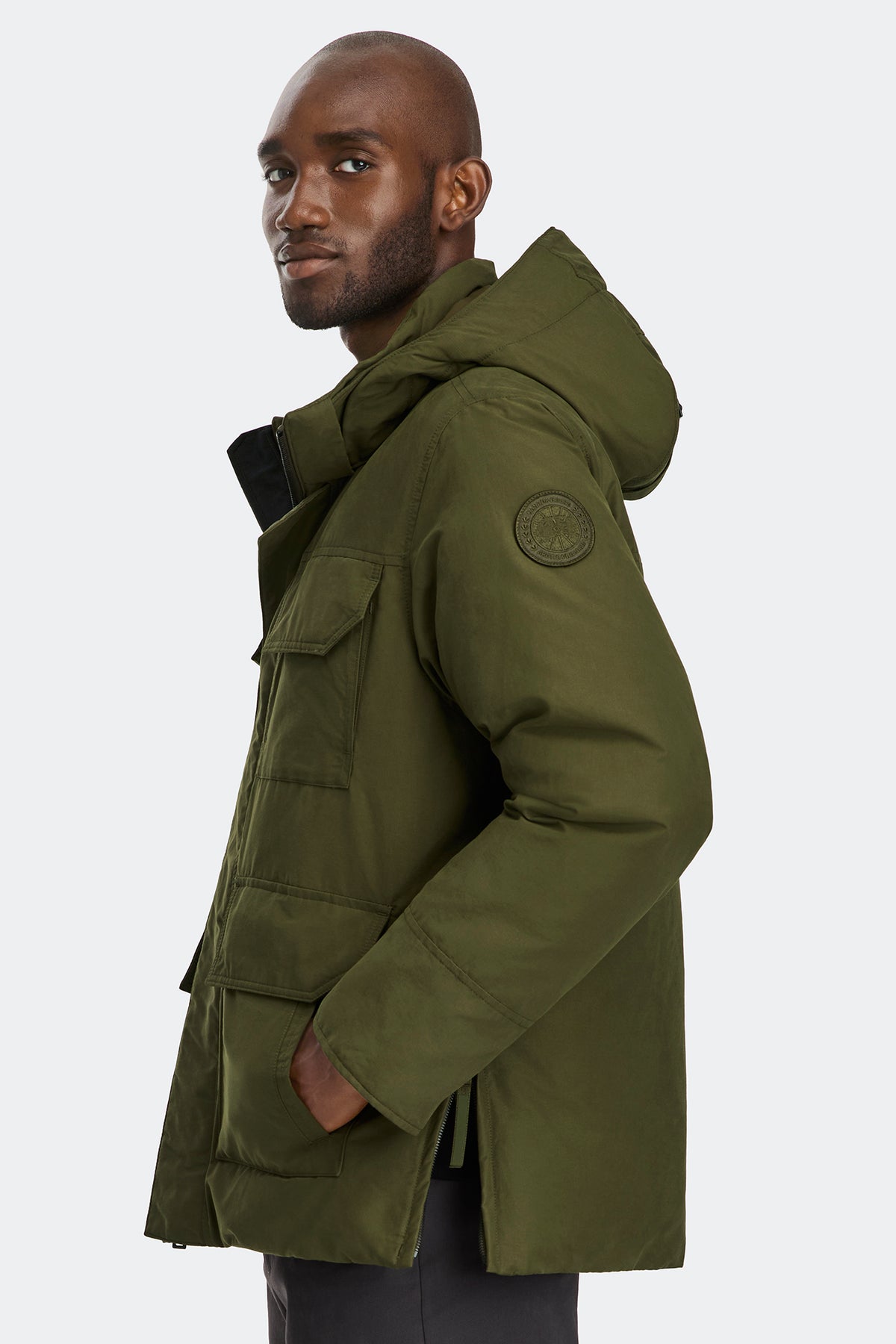 Maitland Cotton Parka - Military Green 9049 - on_side_01