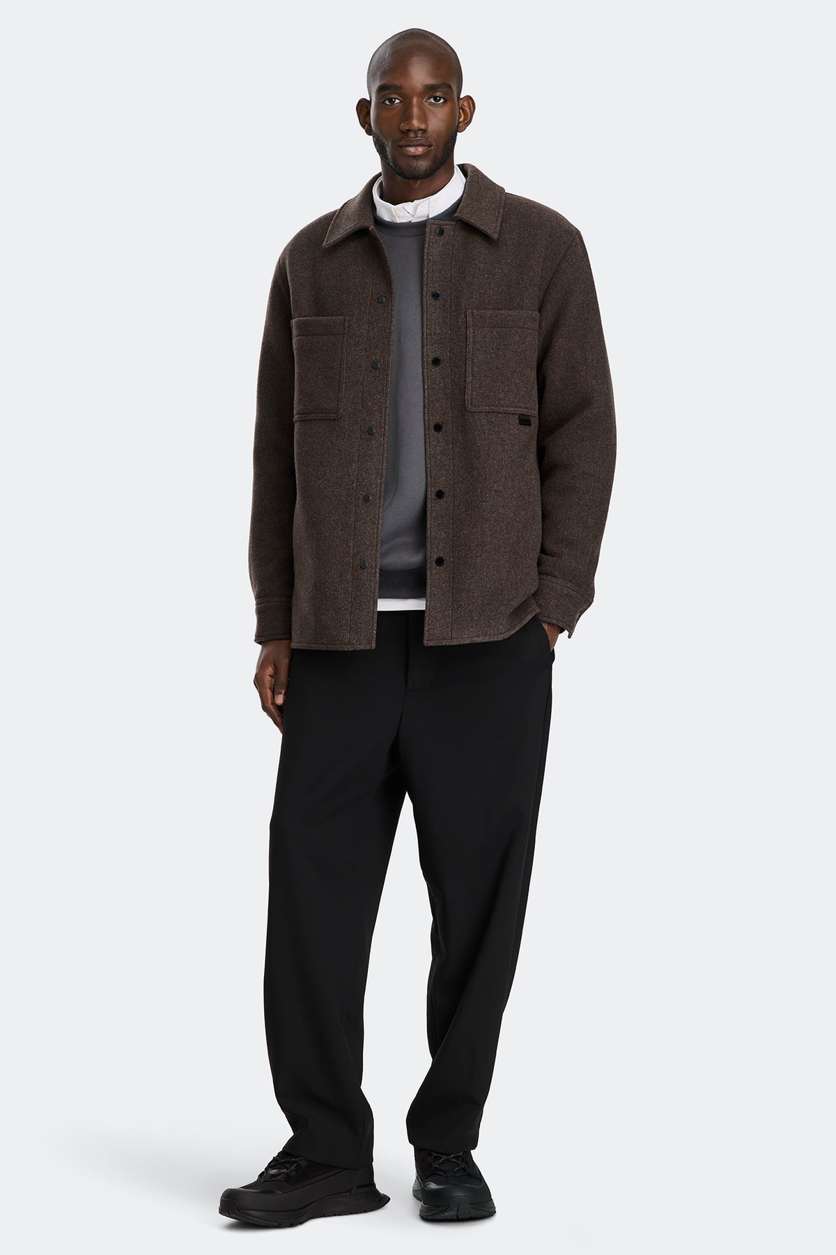 Atkinson Shirt Jacket - Heather Espresso 9138 - on_full_body_01