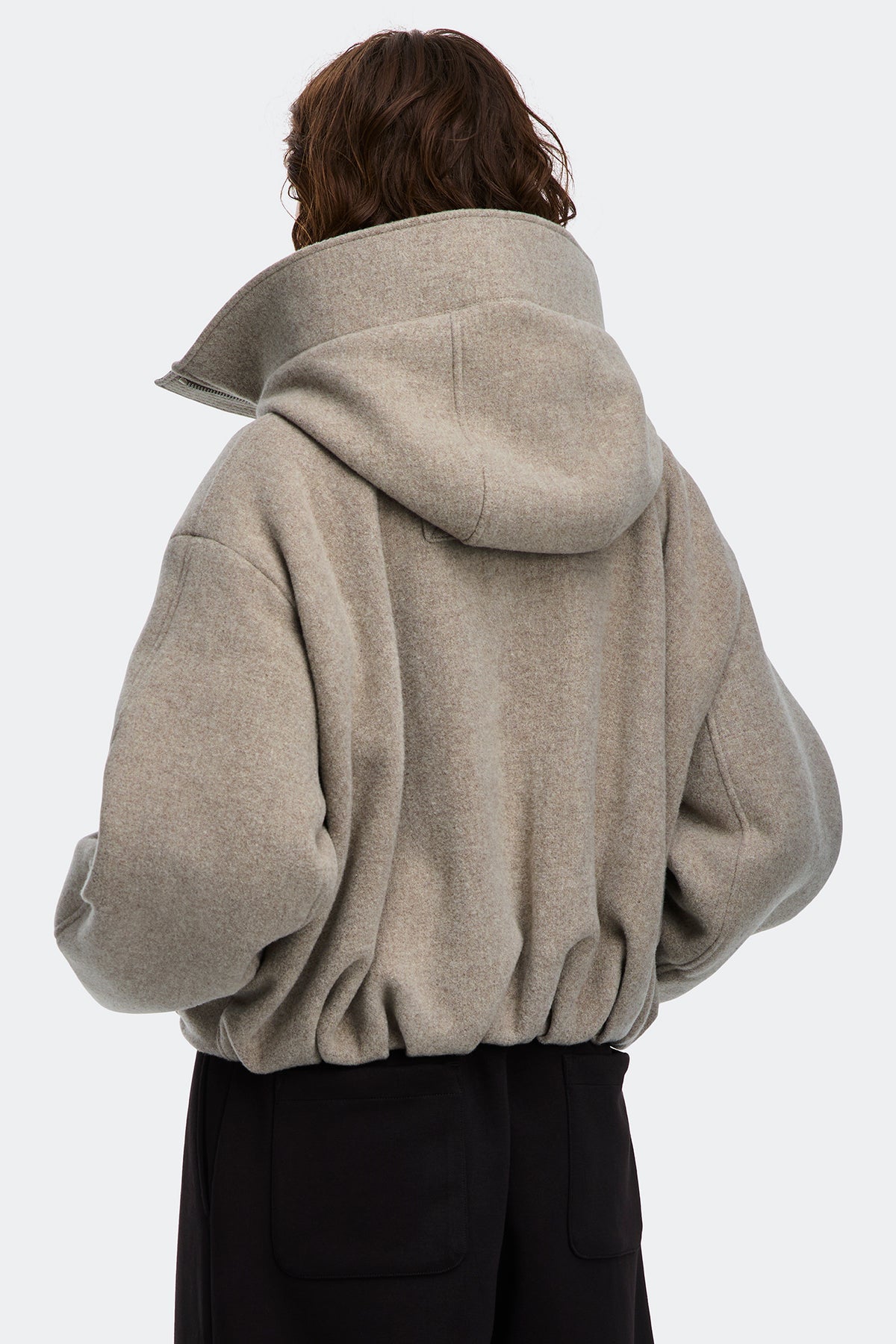 Chilliwack Wool Bomber - Black/Herringbone 9137 - on_back_01