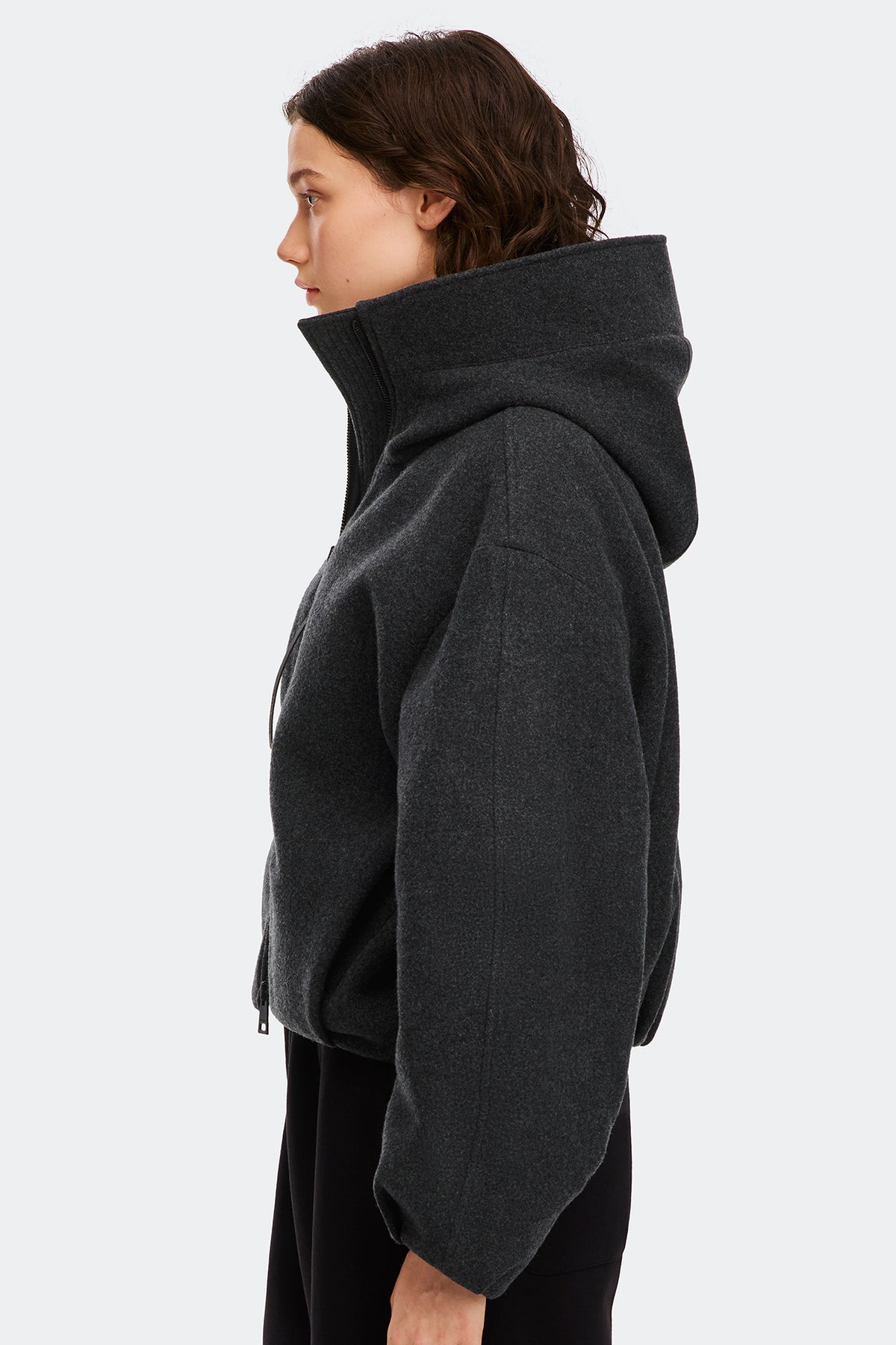Chilliwack Wool Bomber - Carbon Heather 9251 - on_side_01