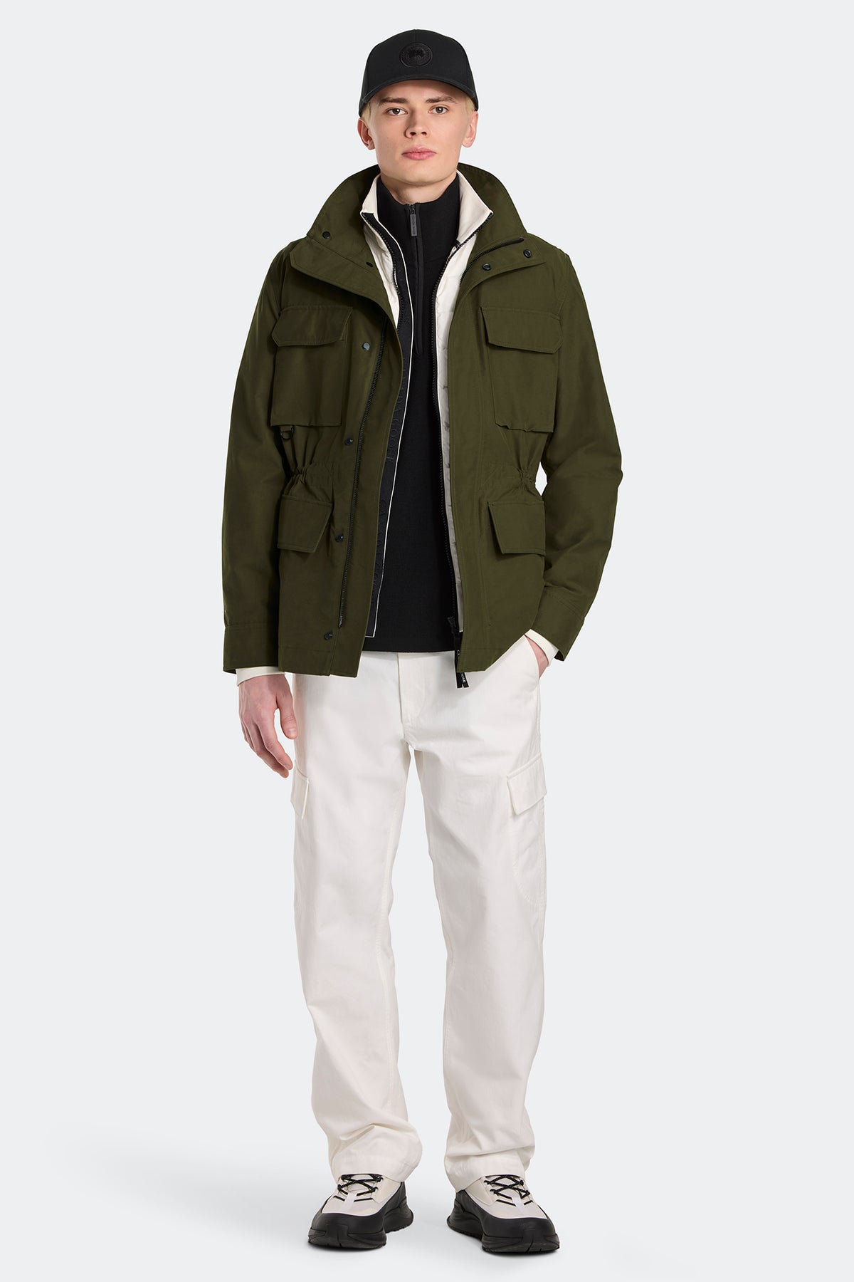 Harrison Lightweight Jacket - Military Green 49 - on_full_body_01