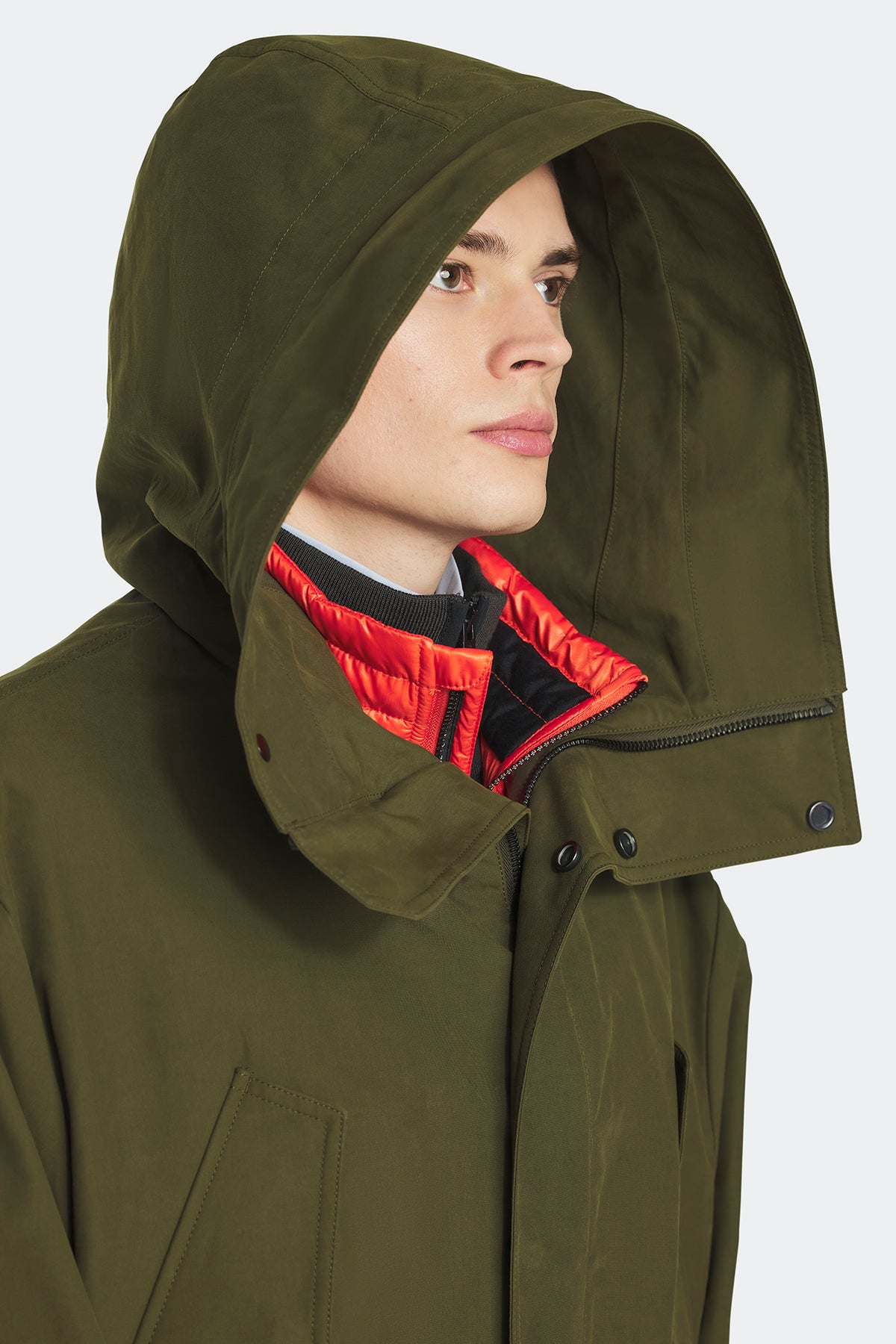 Harrison Lightweight Parka - Military Green 9049 - on_detail_01