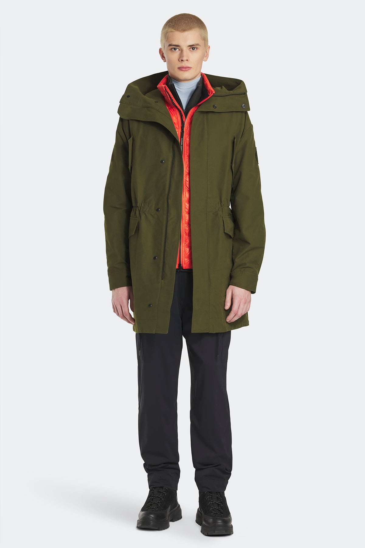 Harrison Lightweight Parka - Military Green 9049 - on_full_body_01