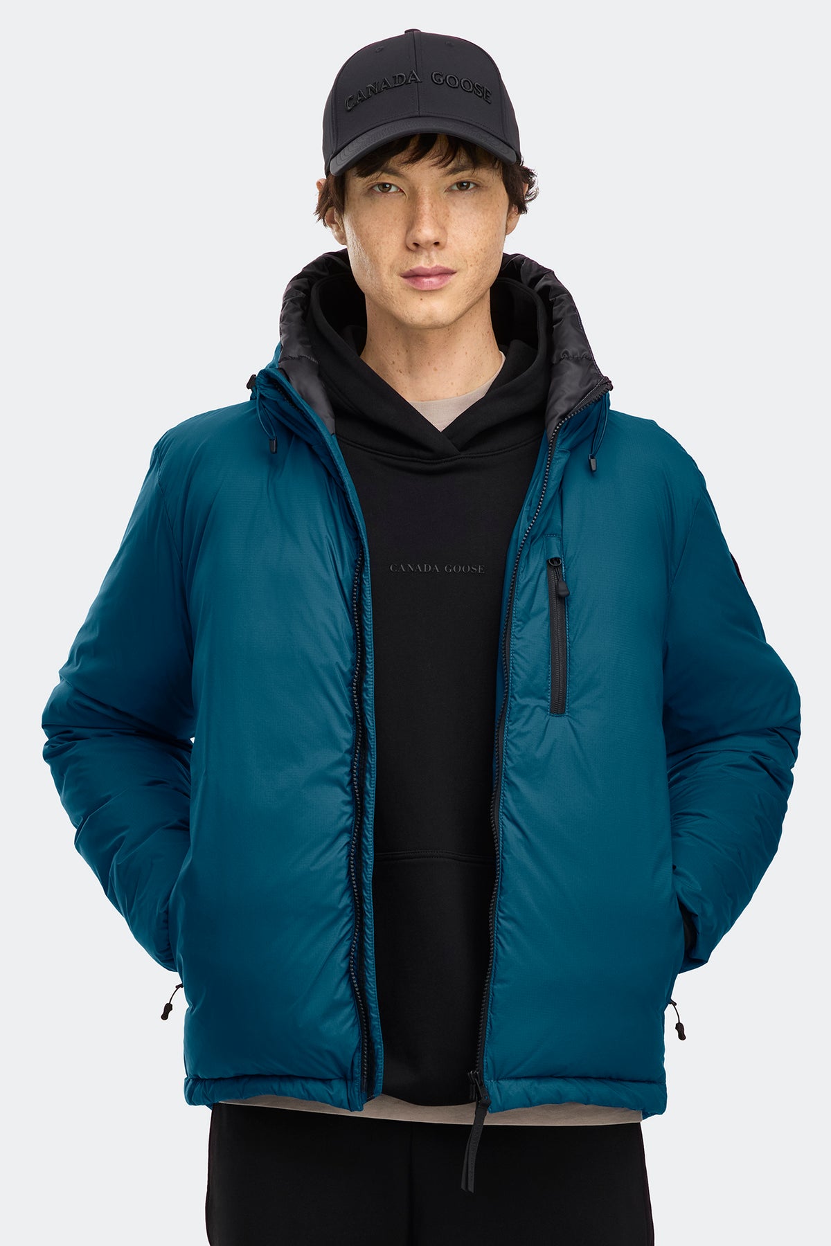 Lodge Hoodie Black Disc - Guard Blue 9387 - on_front_open_01