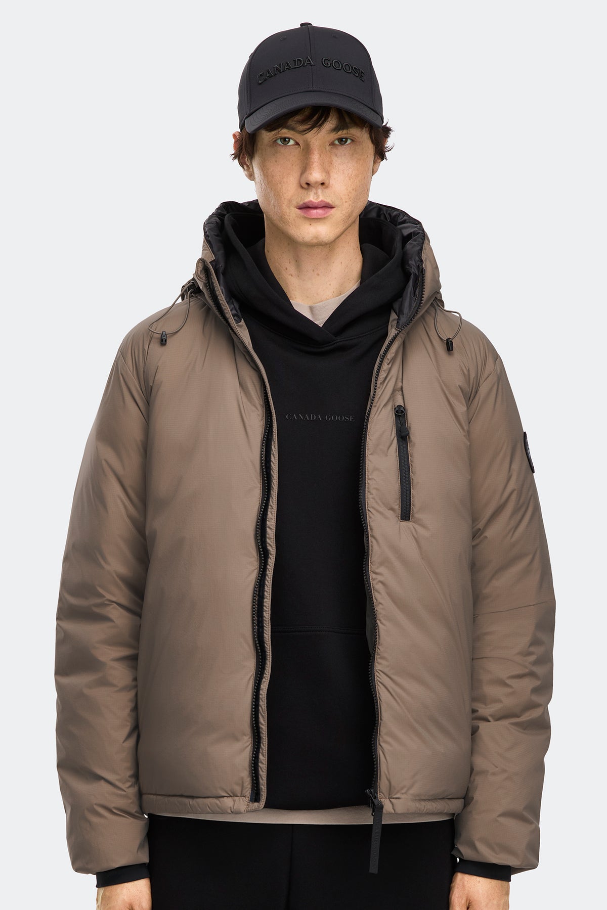 Lodge Hoodie Black Disc - Taupe Grey 9394 - on_front_open_01