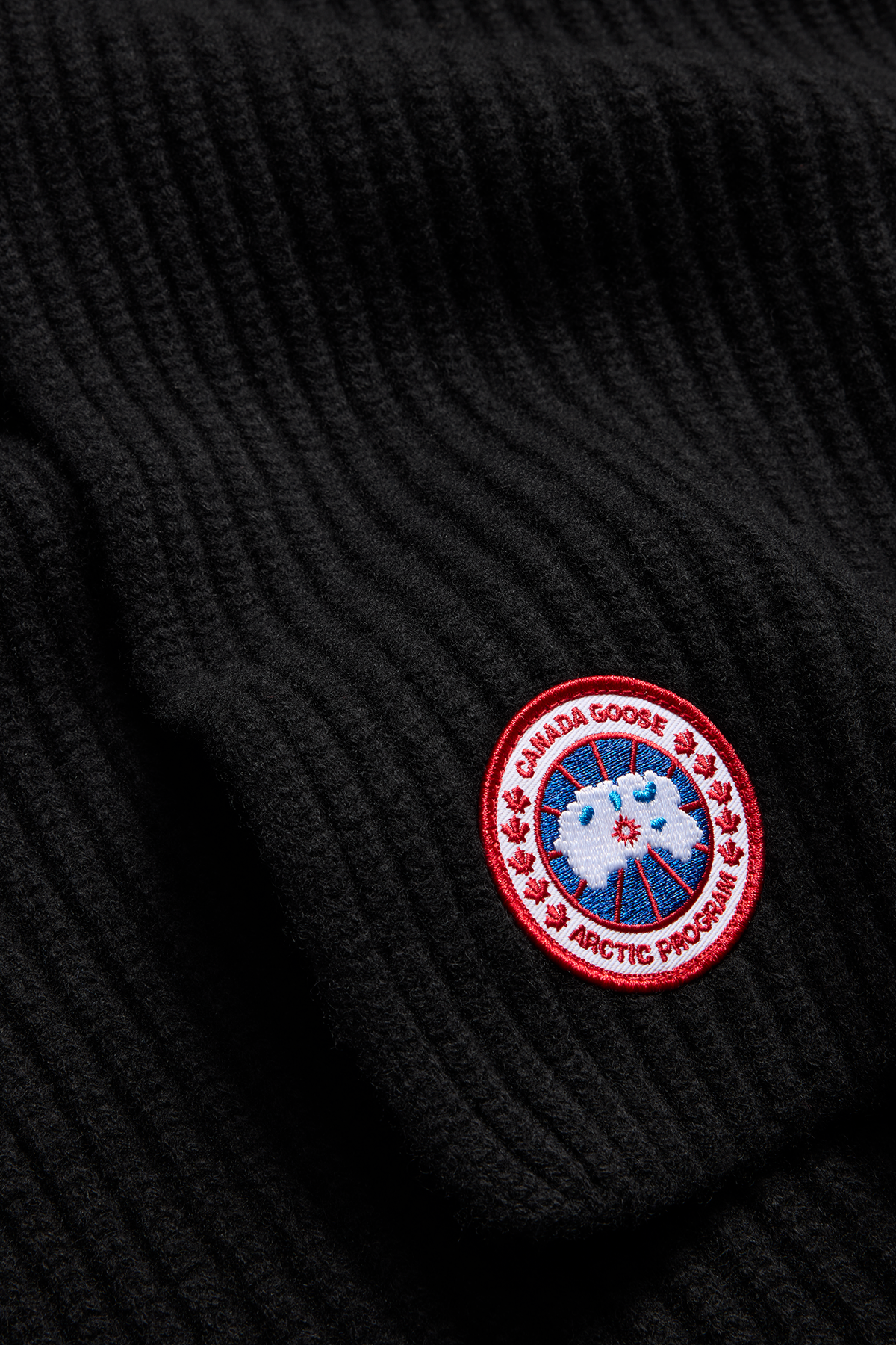 Cashmere Blend Rib Scarf - Black 9061 - off_detail_01