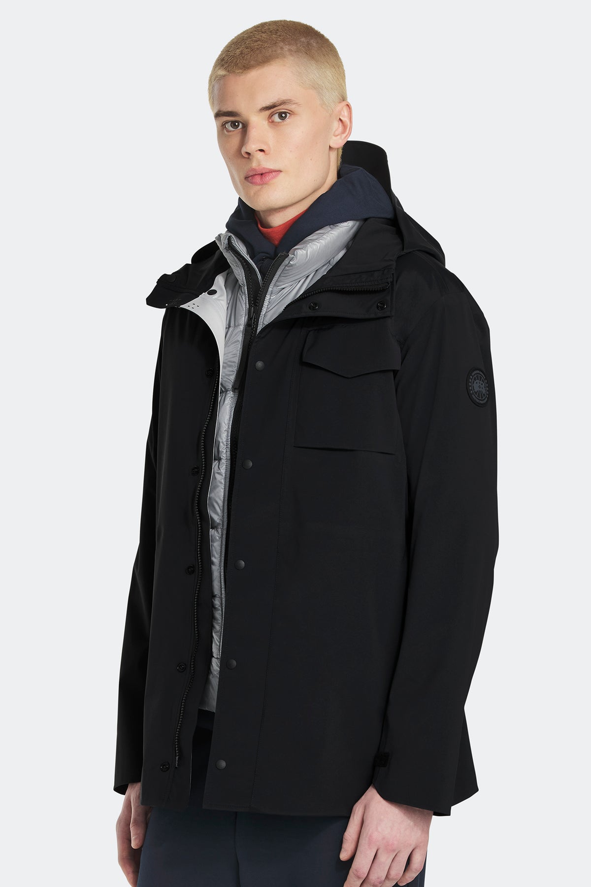 Nanaimo Rain Jacket Black Disc - Black 9061 - on_front_open_01