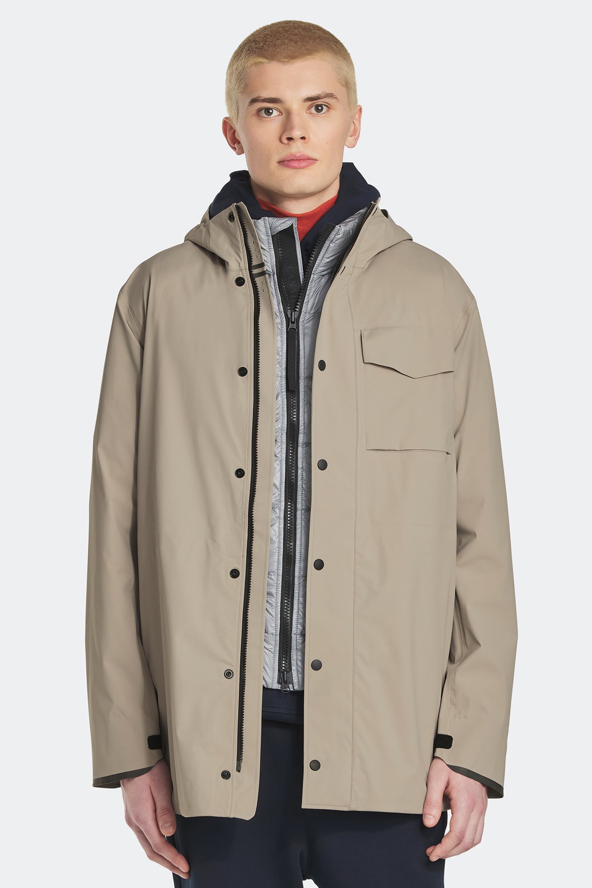 Nanaimo Rain Jacket Black Disc - Limestone 9432 - on_front_01