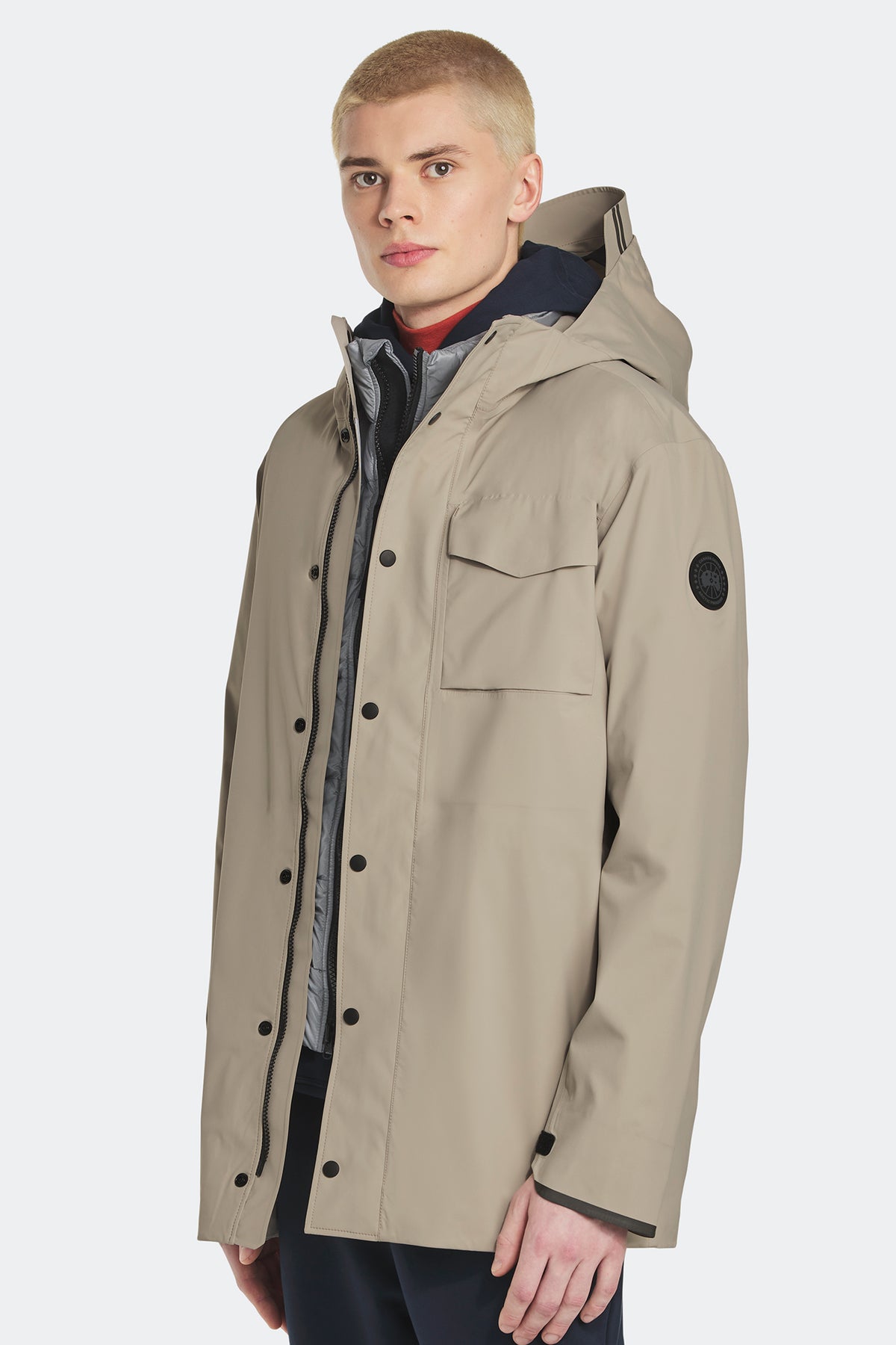 Nanaimo Rain Jacket Black Disc - Limestone 9432 - on_front_closed_01