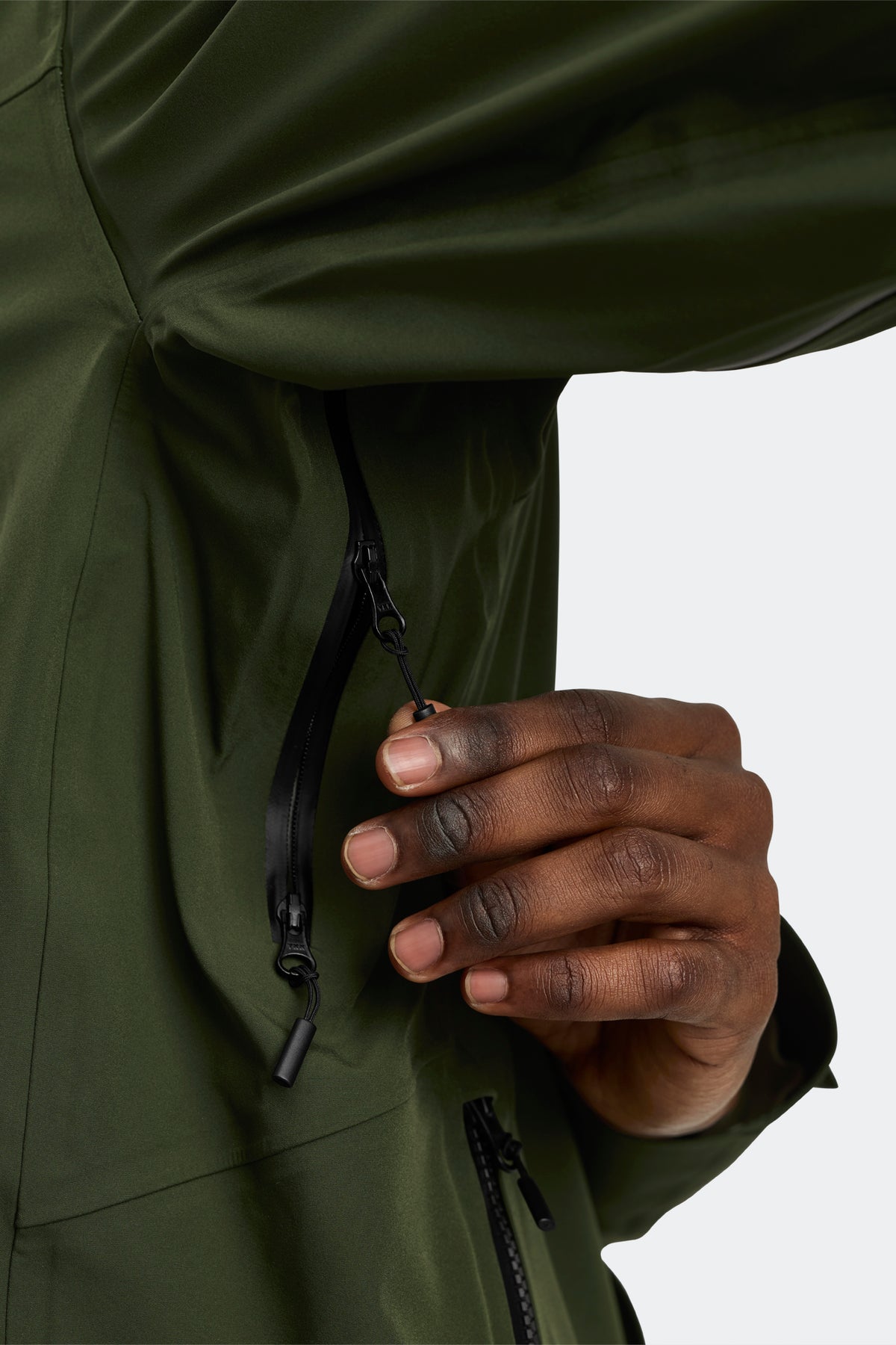 Rupert Rain Jacket Black Disc - Moss Khaki 9260 - on_detail_01