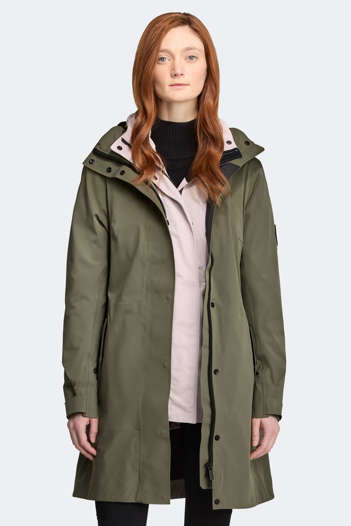 Cardero Rain Jacket Black Disc - Smokey Sage 9319 - on_front_01