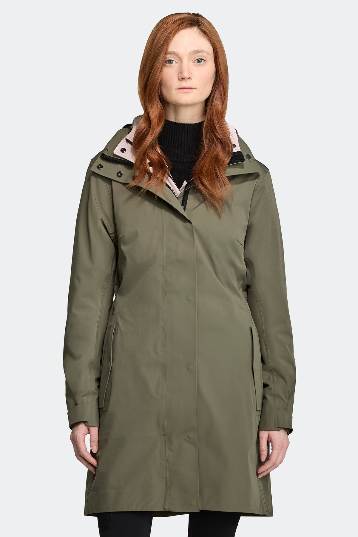 Cardero Rain Jacket Black Disc - Smokey Sage 9319 - on_front_closed_01