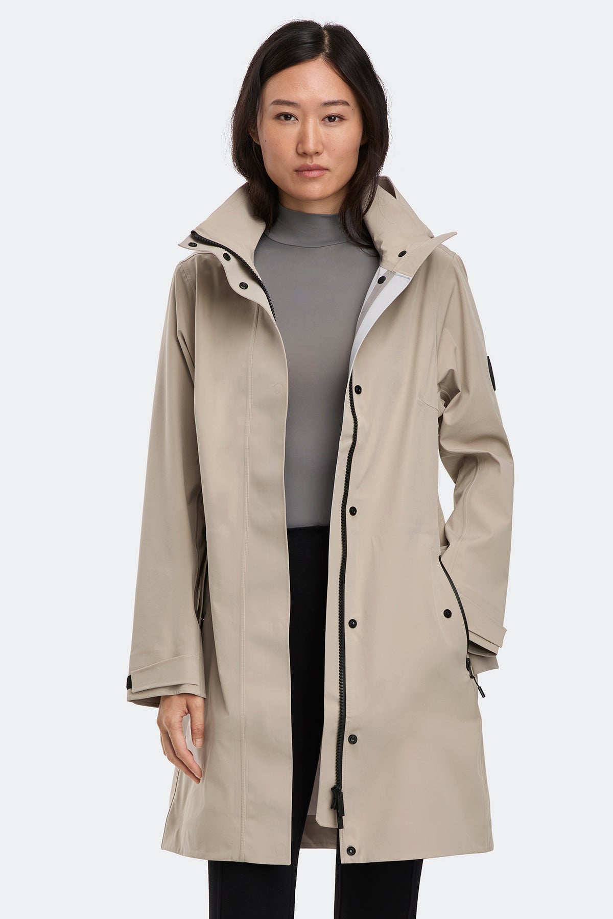Cardero Rain Jacket Black Disc - Limestone 9432 - on_front_01