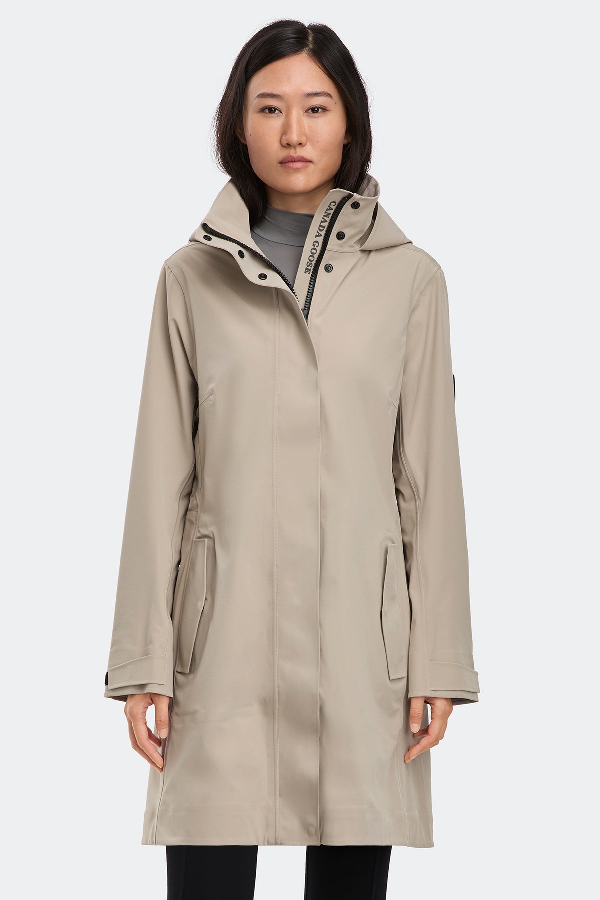 Cardero Rain Jacket Black Disc - Limestone 9432 - on_front_closed_01