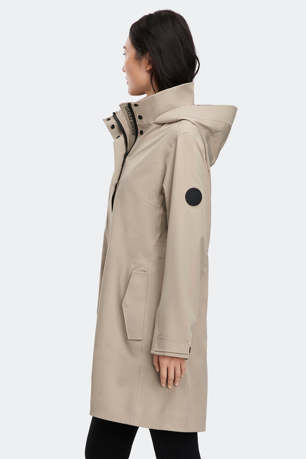 Cardero Rain Jacket Black Disc - Limestone 9432 - on_side_01