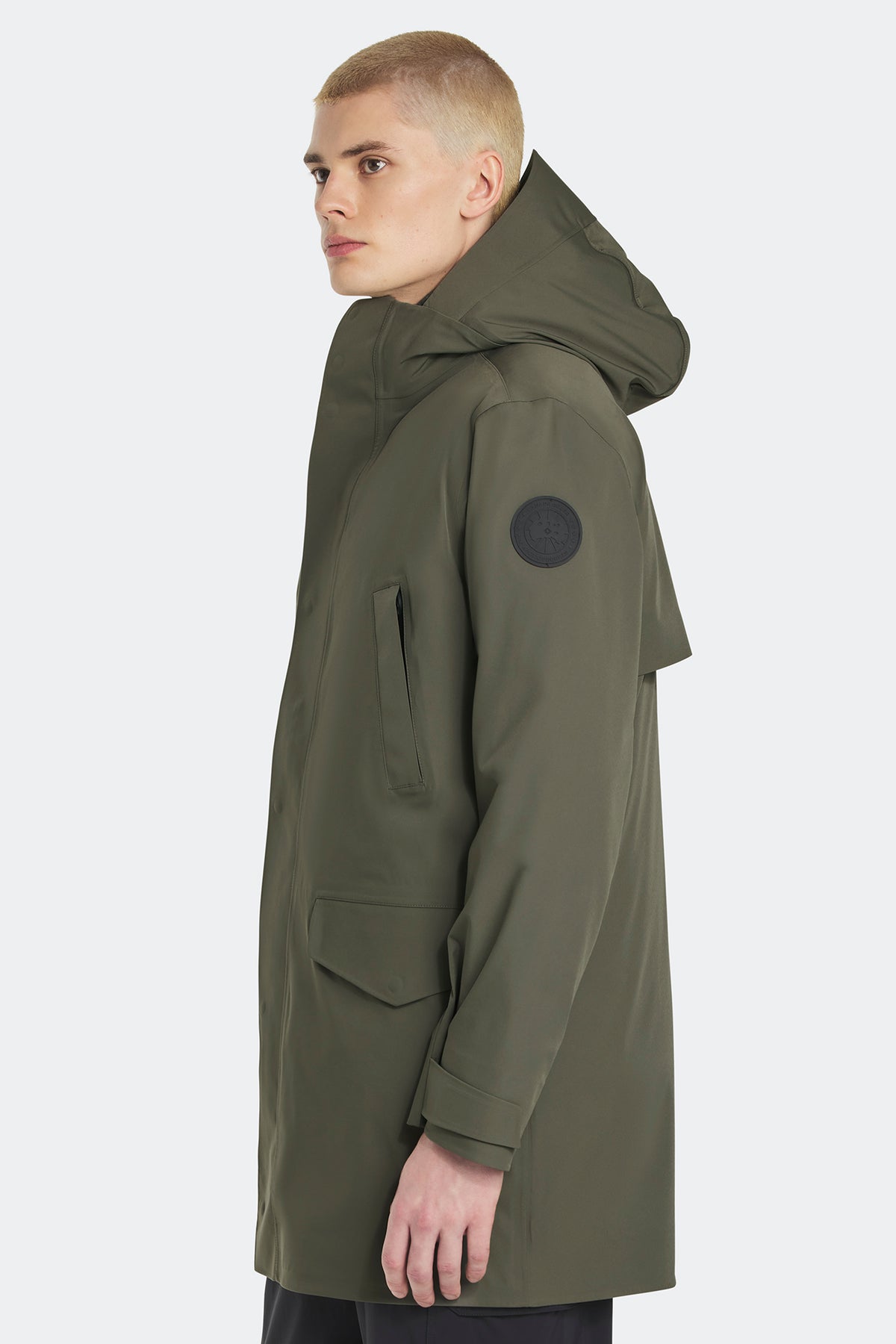 Barclay Rain Jacket Black Disc - Smokey Sage 1664 - on_back_01