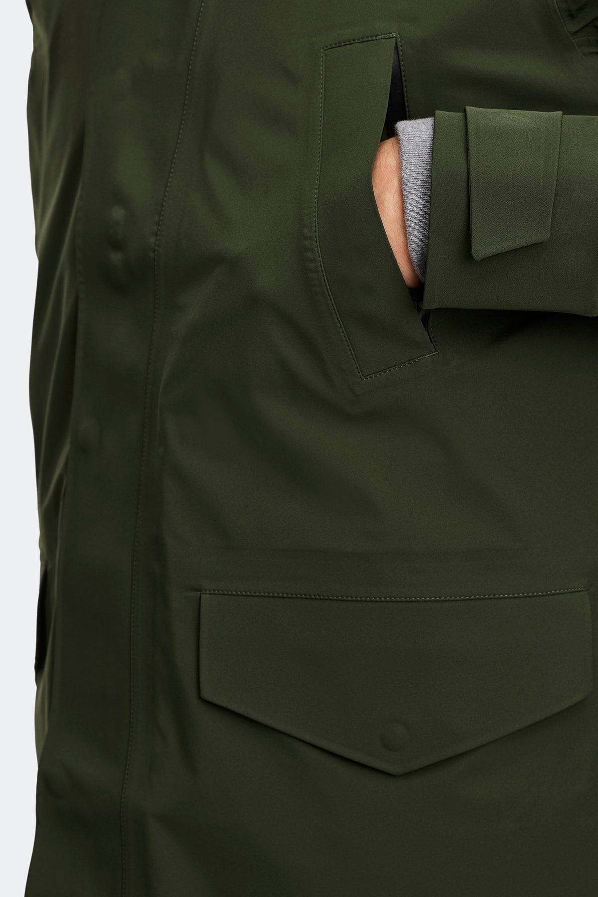 Barclay Rain Jacket Black Disc - Moss Khaki 9260 - on_detail_01