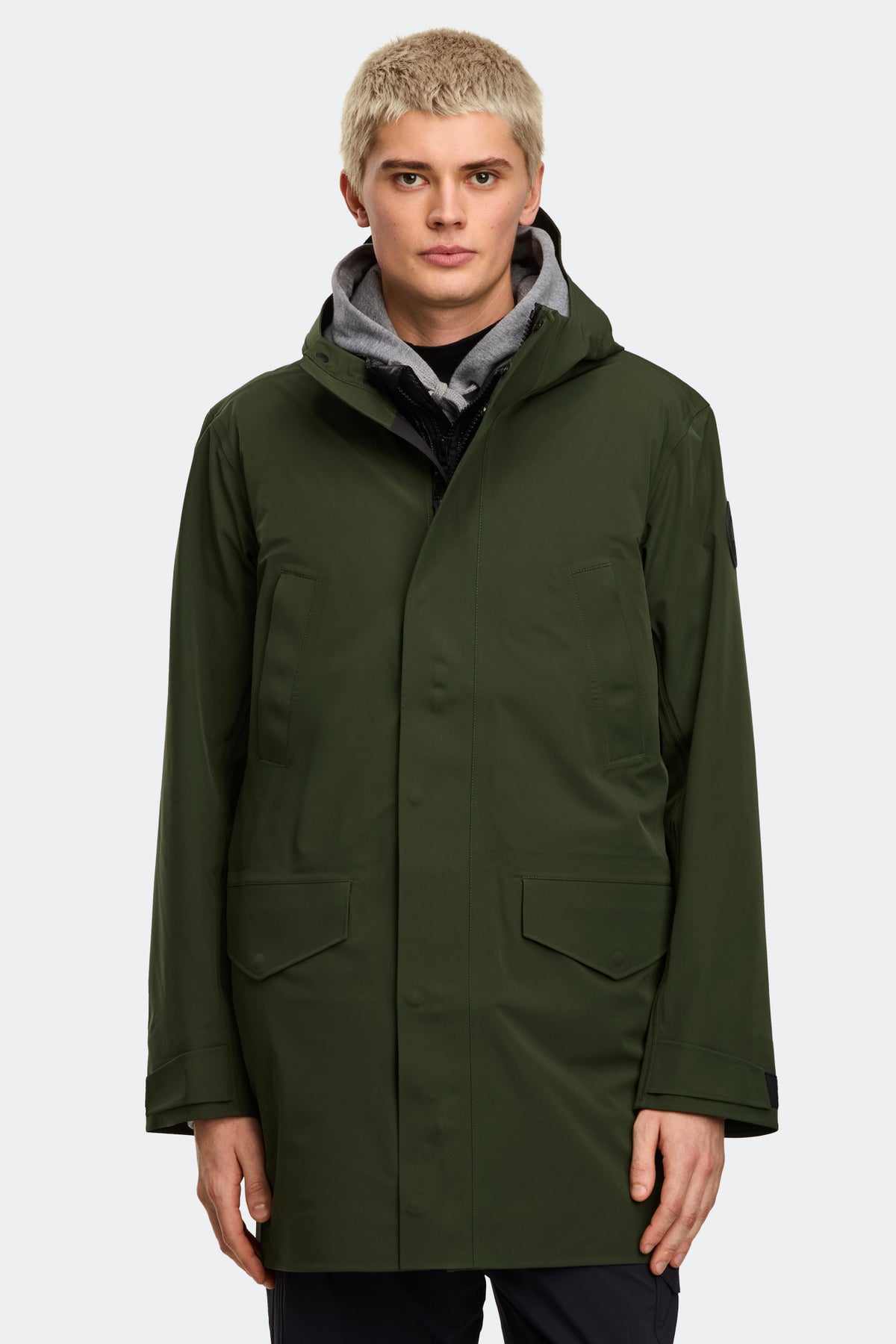 Barclay Rain Jacket Black Disc - Moss Khaki 9260 - on_front_closed_01