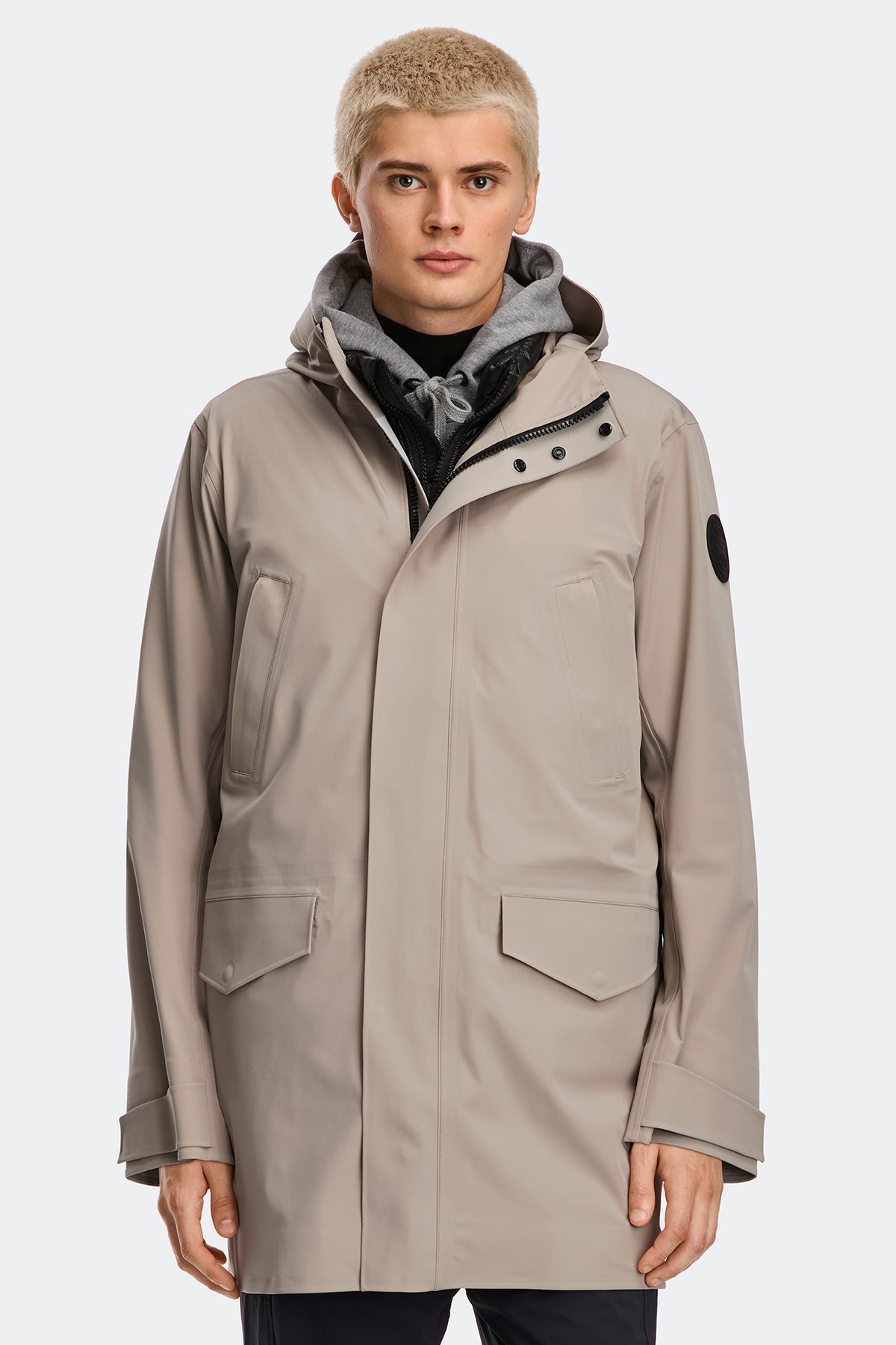 Barclay Rain Jacket Black Disc - Limestone 9432 - on_front_closed_01