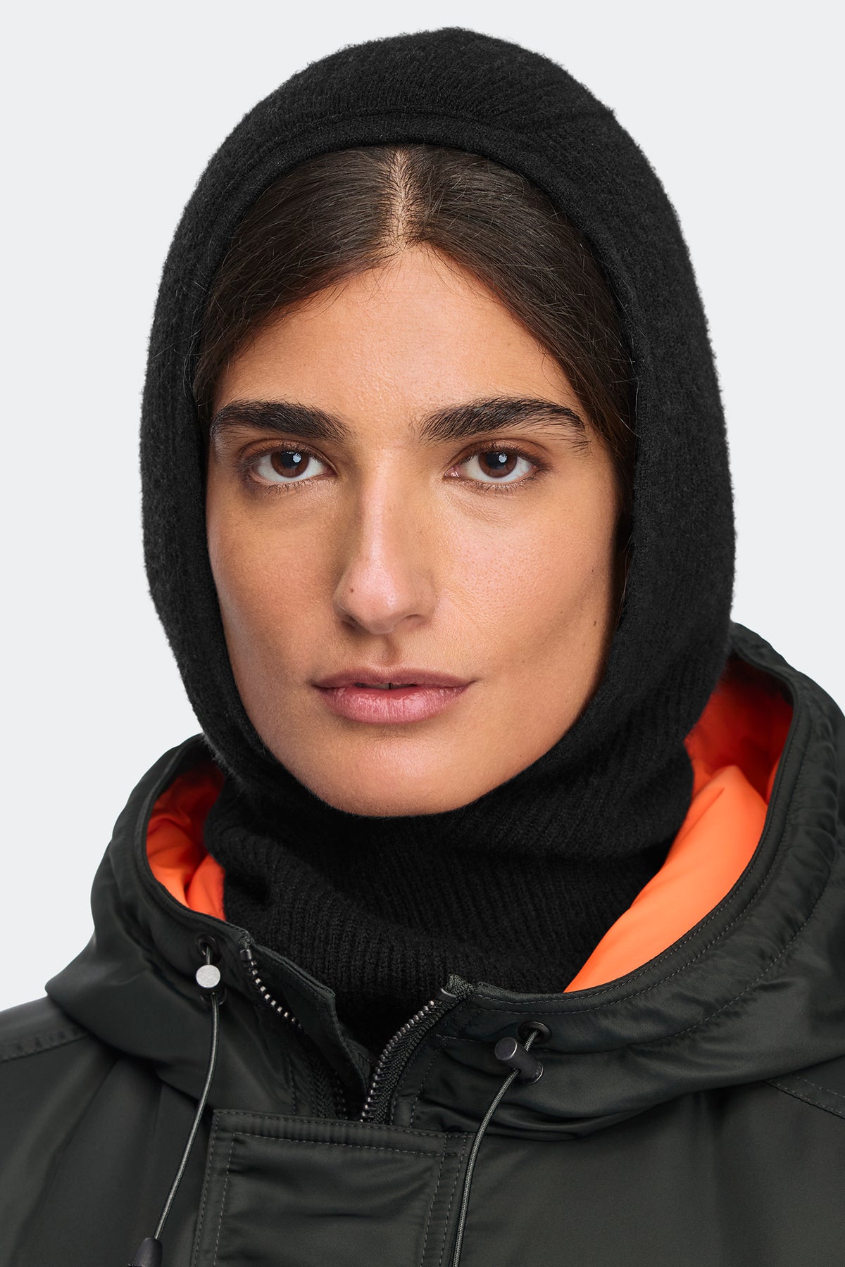 Cashmere Blend Balaclava - Black 9061 - on_front_01