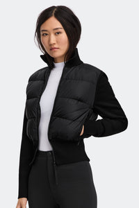 HyBridge® Wide Quilt Knit Jacket Tonal Disc - Black 9061 - on_front_01