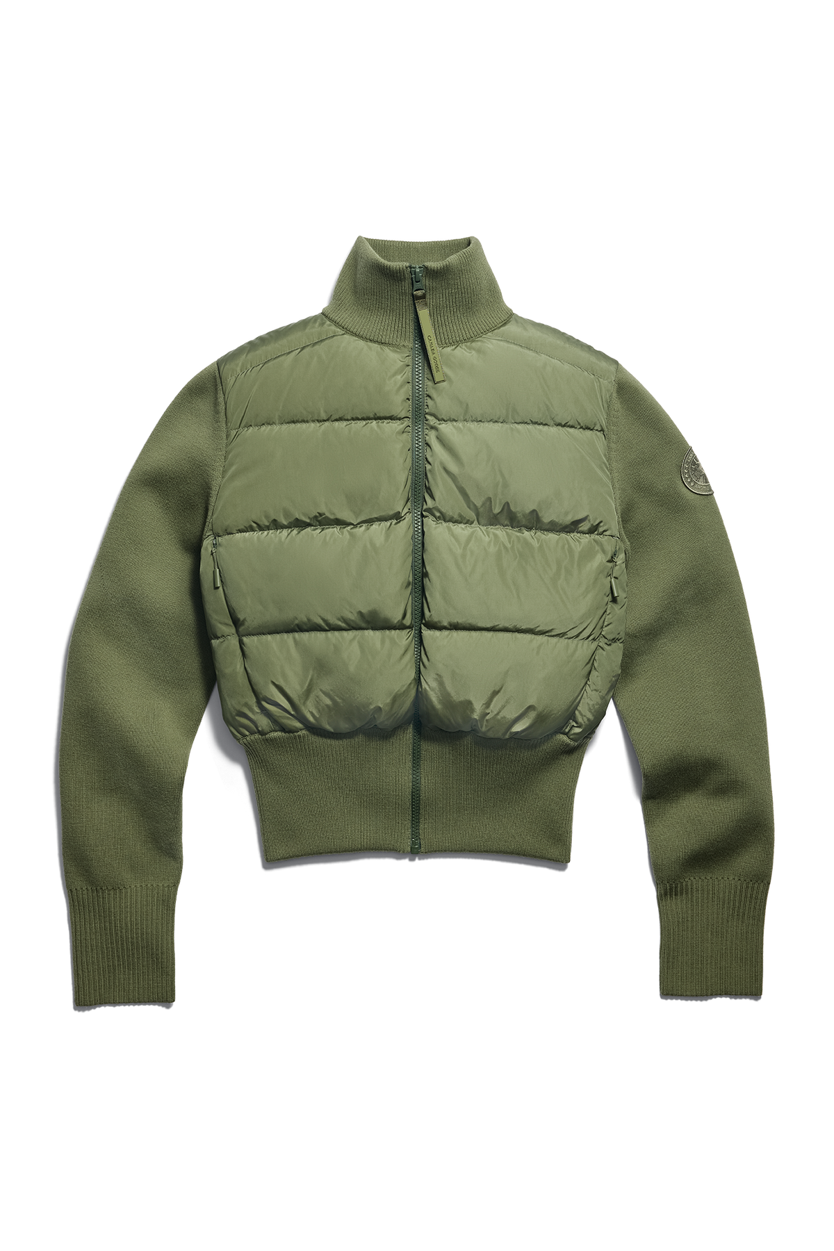 HyBridge® Wide Quilt Knit Jacket Tonal Disc - Vireo Green 9126 - off_flat_lay_01
