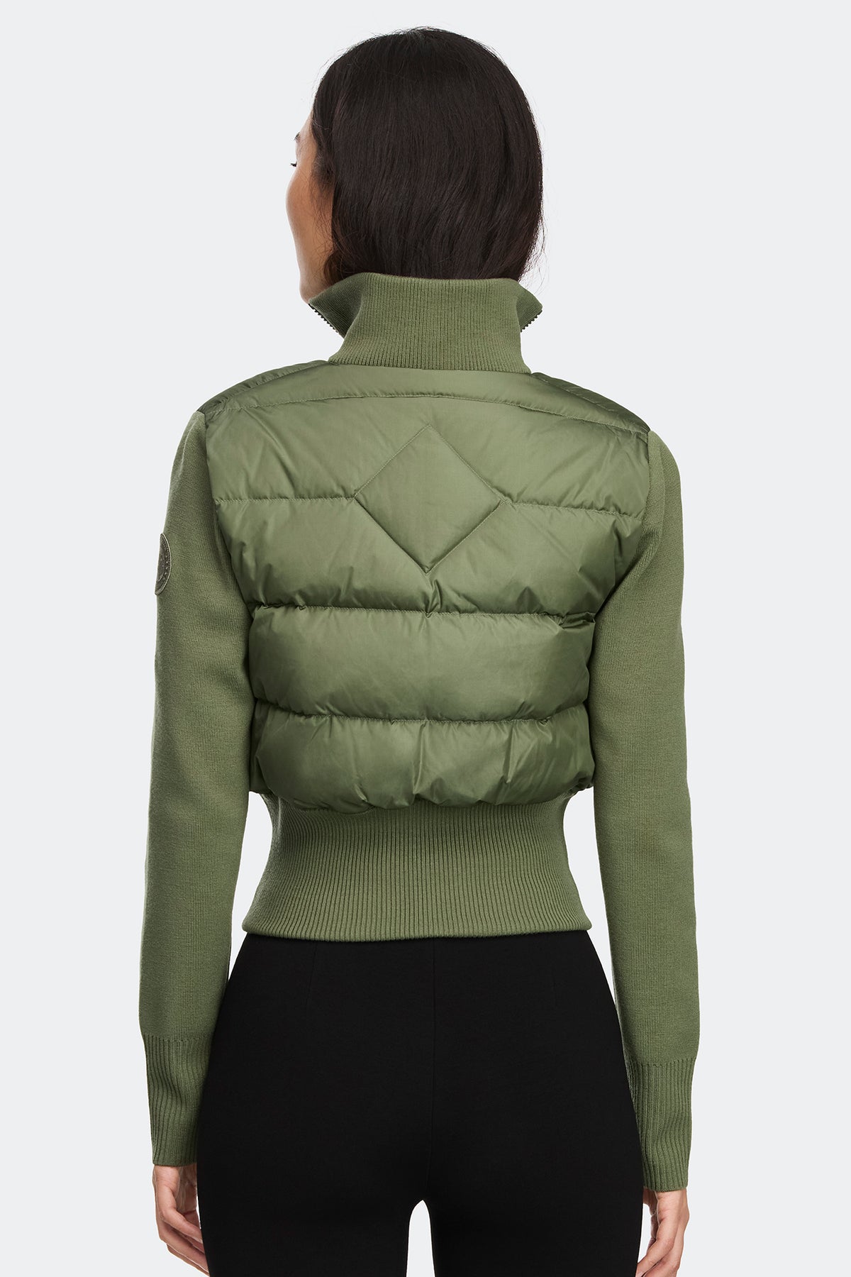 HyBridge® Wide Quilt Knit Jacket Tonal Disc - Vireo Green 9126 - on_back_01