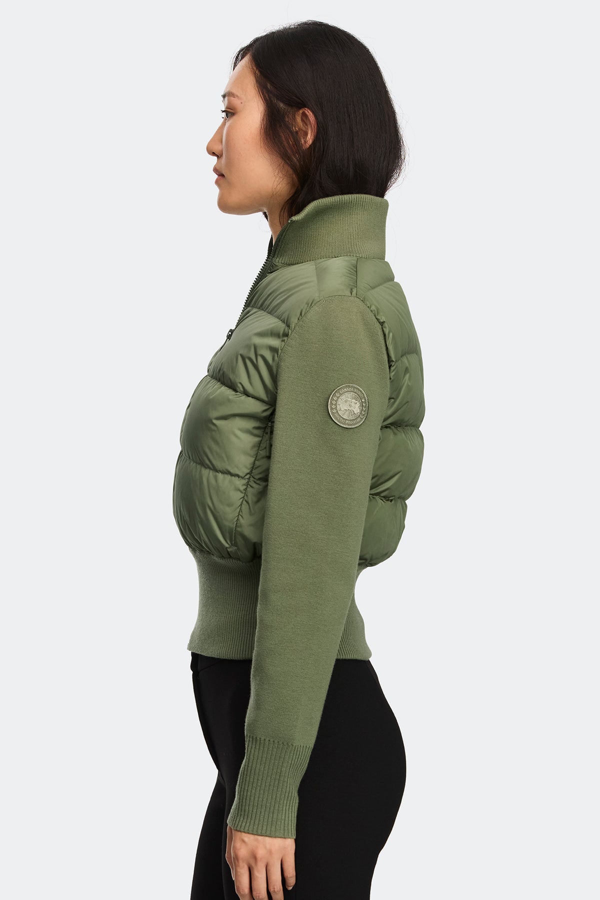 HyBridge® Wide Quilt Knit Jacket Tonal Disc - Vireo Green 9126 - on_side_01