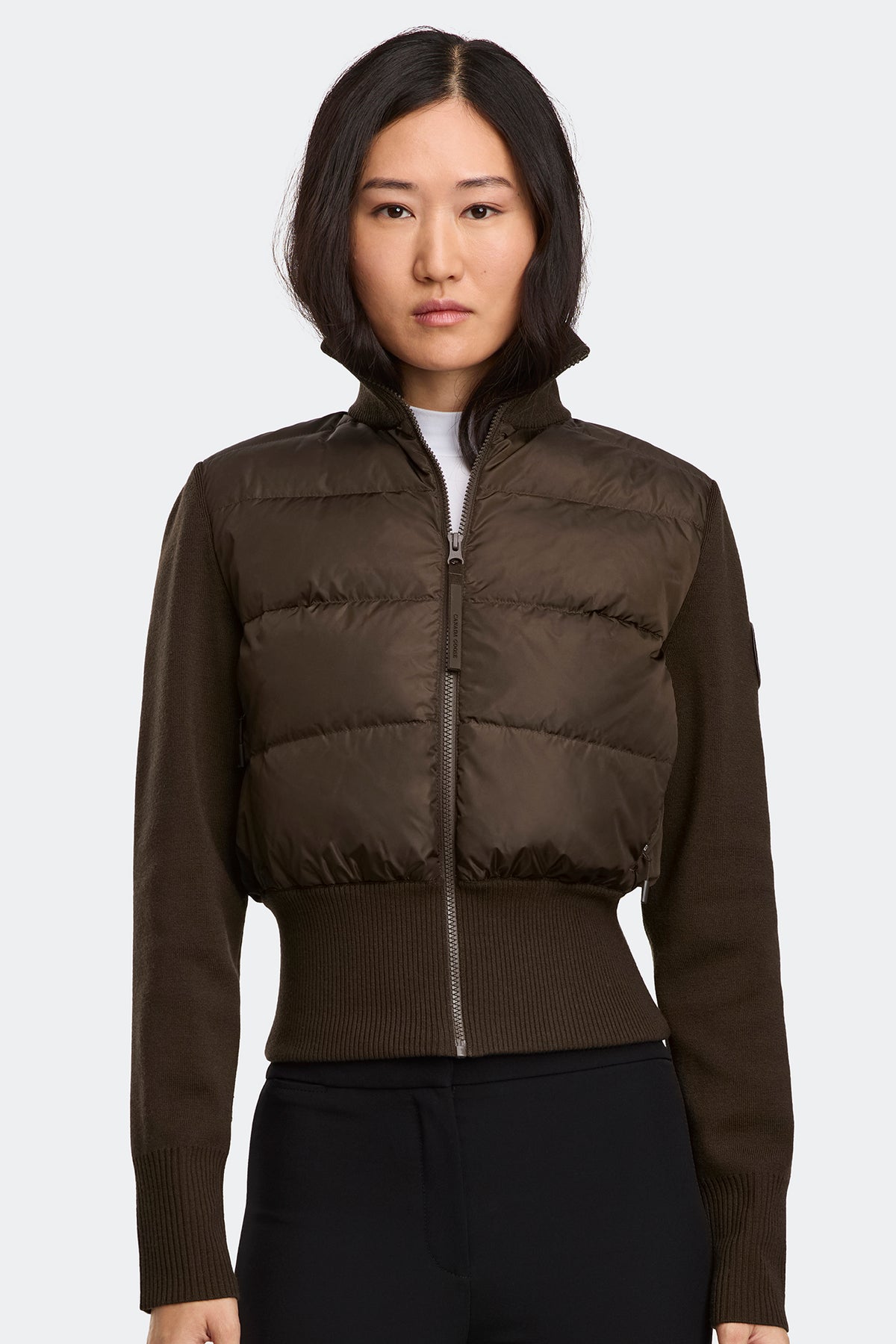 HyBridge® Wide Quilt Knit Jacket Tonal Disc - Terra 9842 - on_front_closed_01