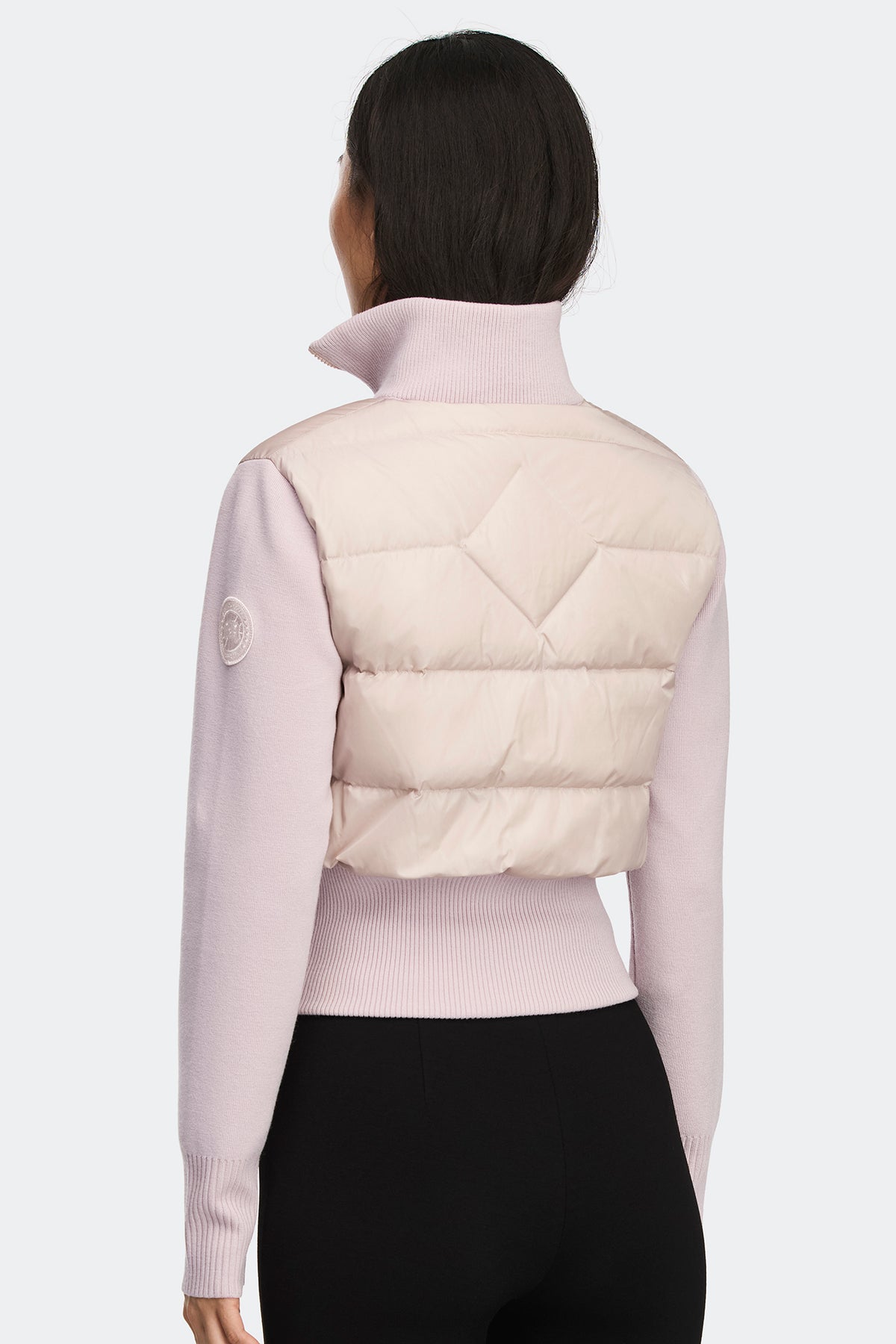 HyBridge® Wide Quilt Knit Jacket Tonal Disc - Lucent Rose 9856 - on_back_01