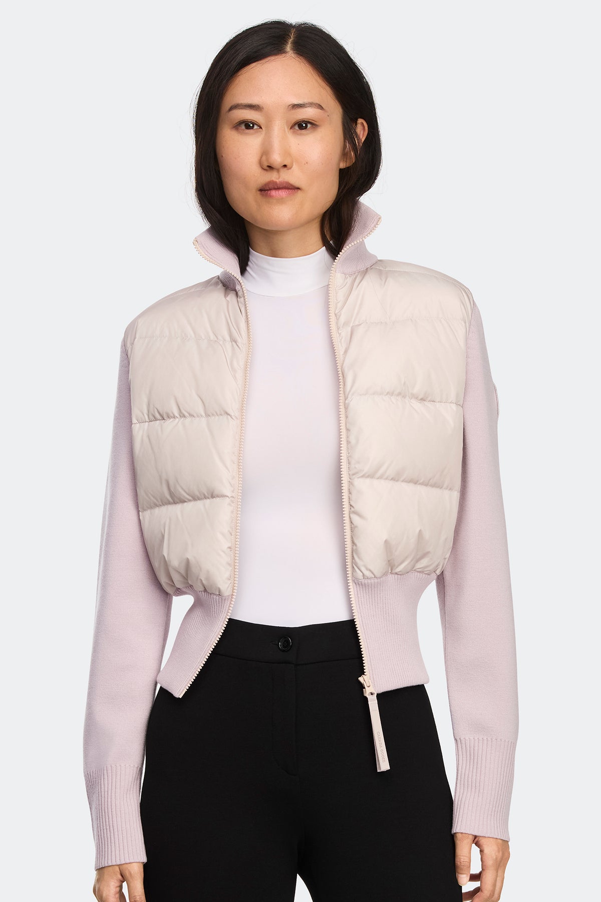 HyBridge® Wide Quilt Knit Jacket Tonal Disc - Lucent Rose 9856 - on_front_01