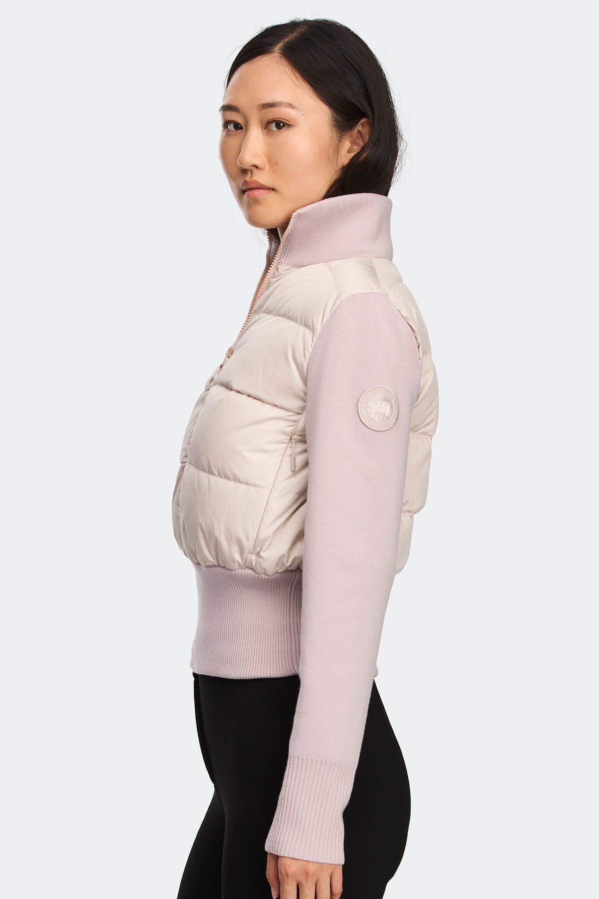 HyBridge® Wide Quilt Knit Jacket Tonal Disc - Lucent Rose 9856 - on_side_01