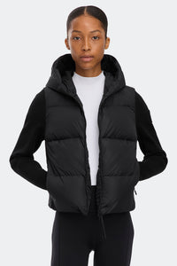 HyBridge® Wide Quilt Knit Hoodie Tonal Disc - Black 9061 - on_front_01