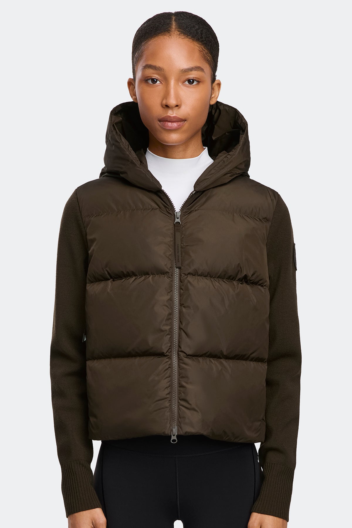 HyBridge® Wide Quilt Knit Hoodie Tonal Disc - Terra 9842 - on_front_closed_01