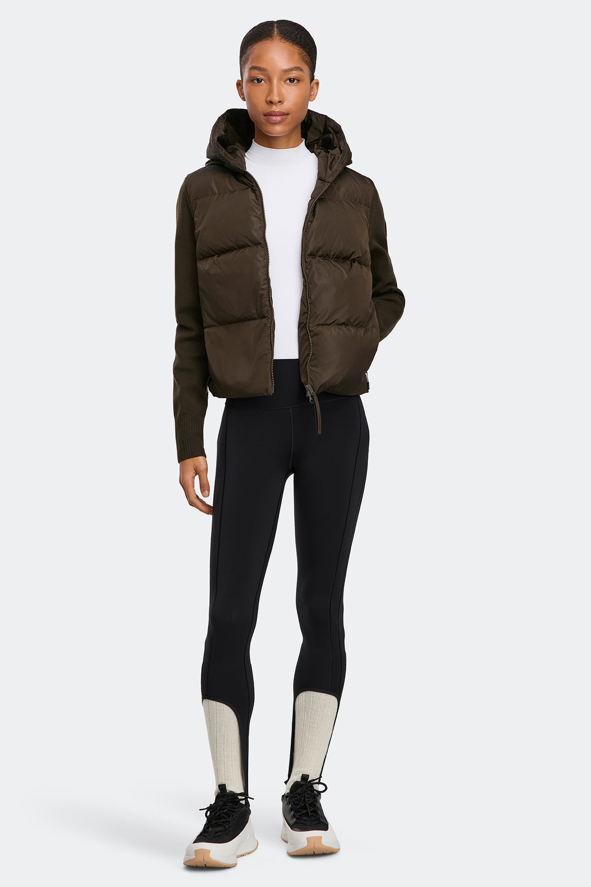 HyBridge® Wide Quilt Knit Hoodie Tonal Disc - Terra 9842 - on_full_body_01