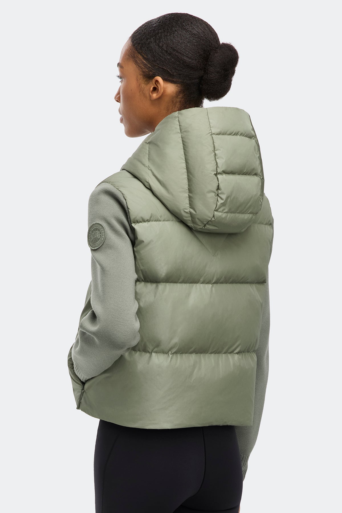 HyBridge® Wide Quilt Knit Hoodie Tonal Disc - Sagebrush 9852 - on_back_01