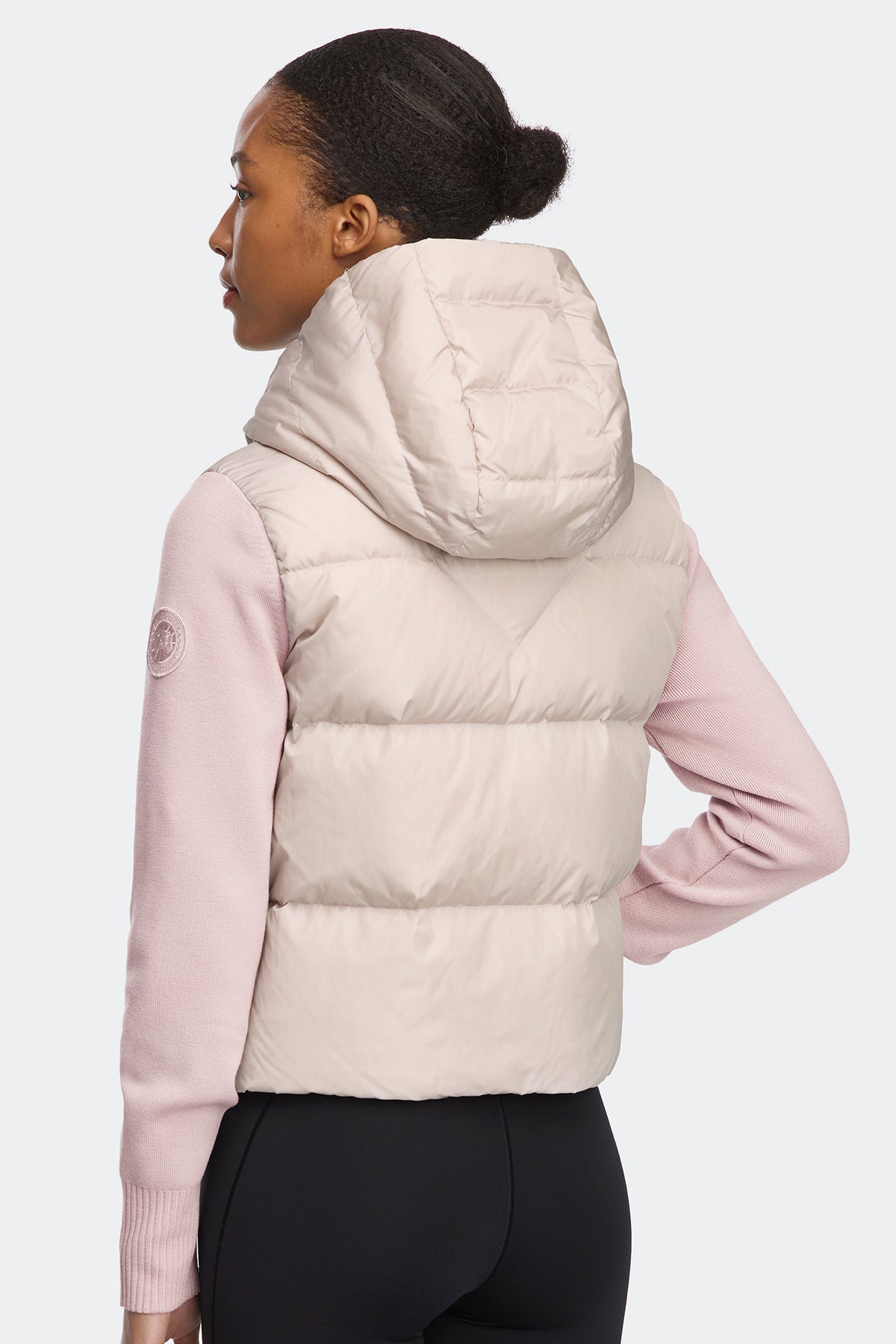 HyBridge® Wide Quilt Knit Hoodie Tonal Disc - Lucent Rose 9856 - on_back_01