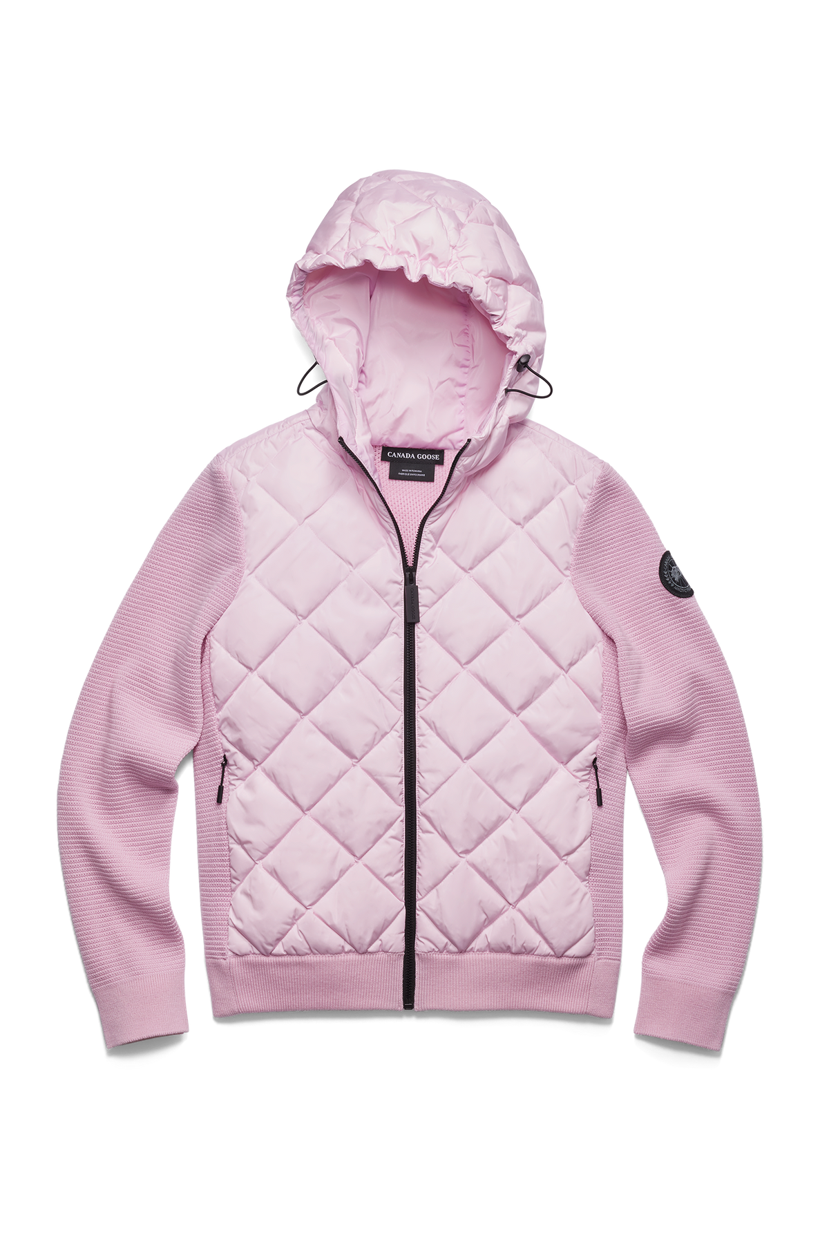HyBridge® Quilted Knit Hoodie Black Disc - Sunset Pink 1254 - off_flat_lay_01