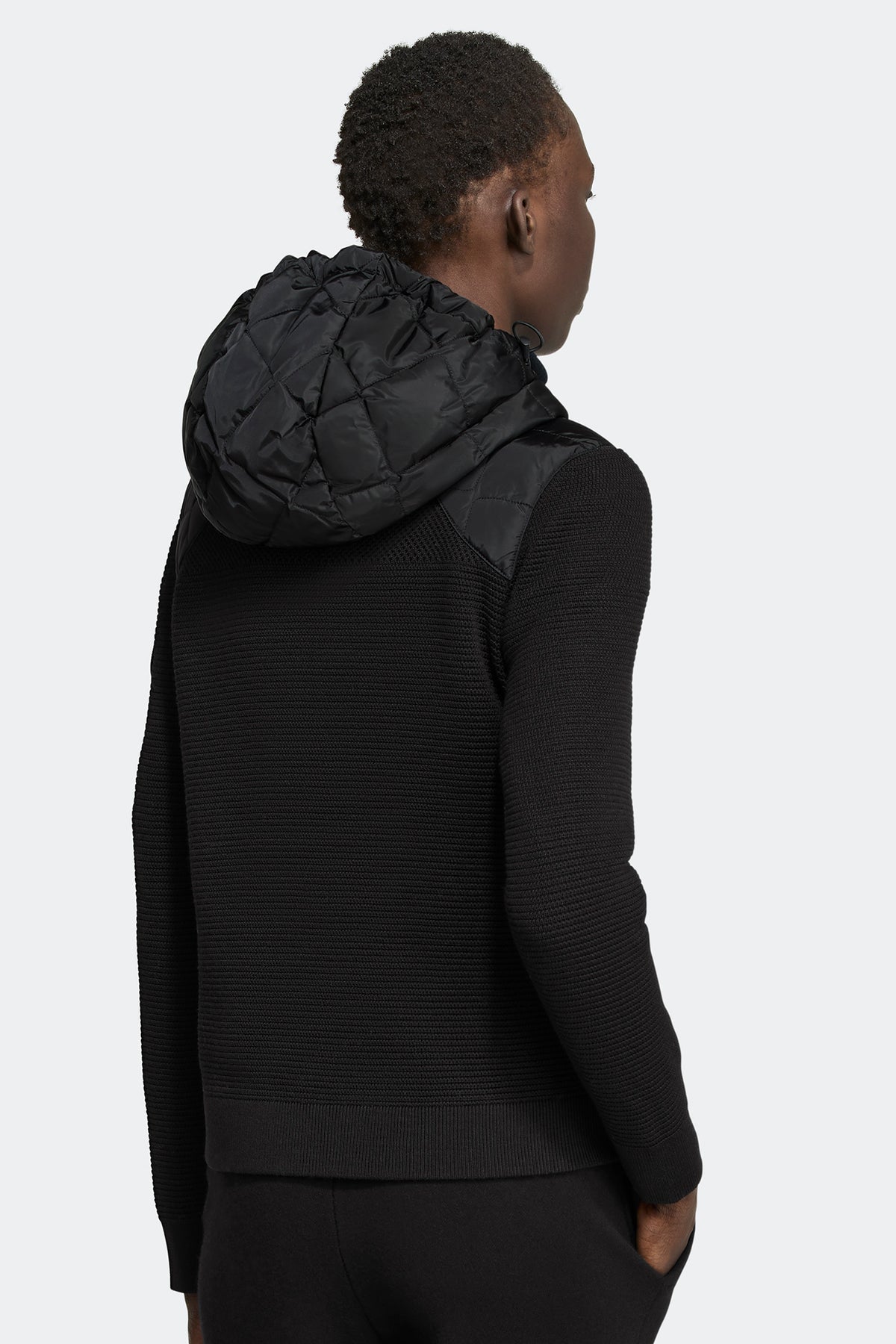 HyBridge® Quilted Knit Hoodie Black Disc - Black 61 - on_back_01