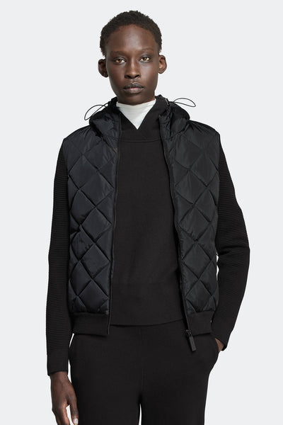 HyBridge® Quilted Knit Hoodie Black Disc