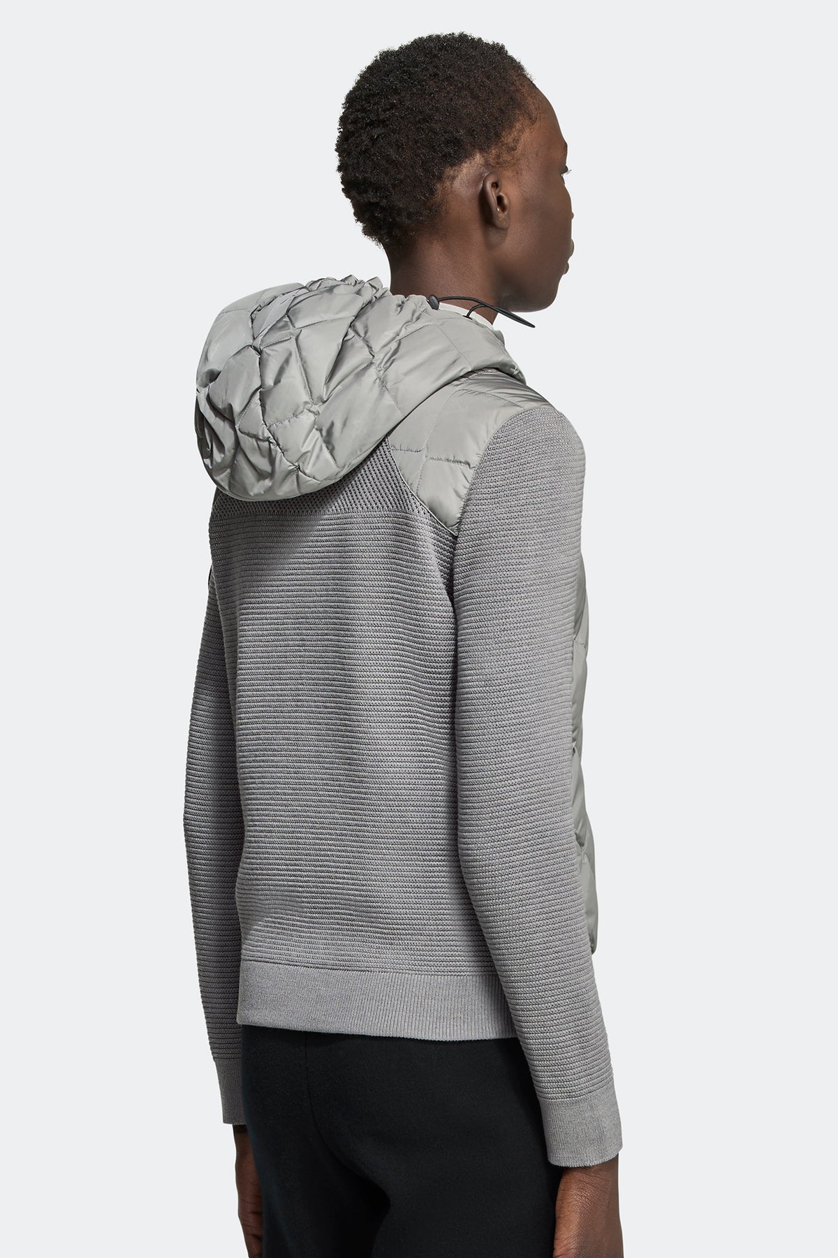 HyBridge® Quilted Knit Hoodie Black Disc - Silver Ore 698 - on_back_01