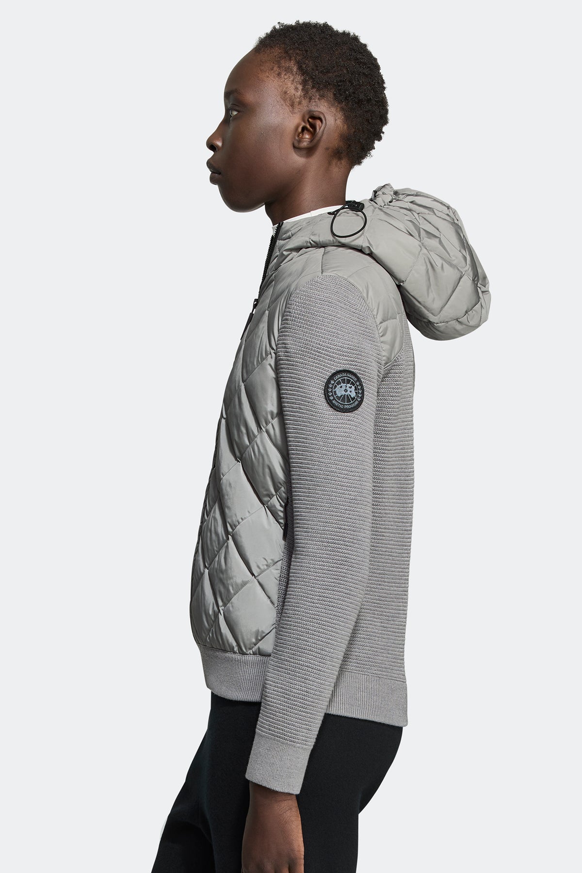 HyBridge® Quilted Knit Hoodie Black Disc - Silver Ore 698 - on_side_01