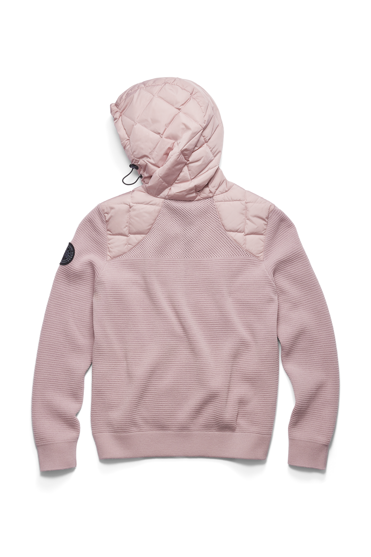 HyBridge® Quilted Knit Hoodie Black Disc - Lucent Rose 856 - off_detail_01