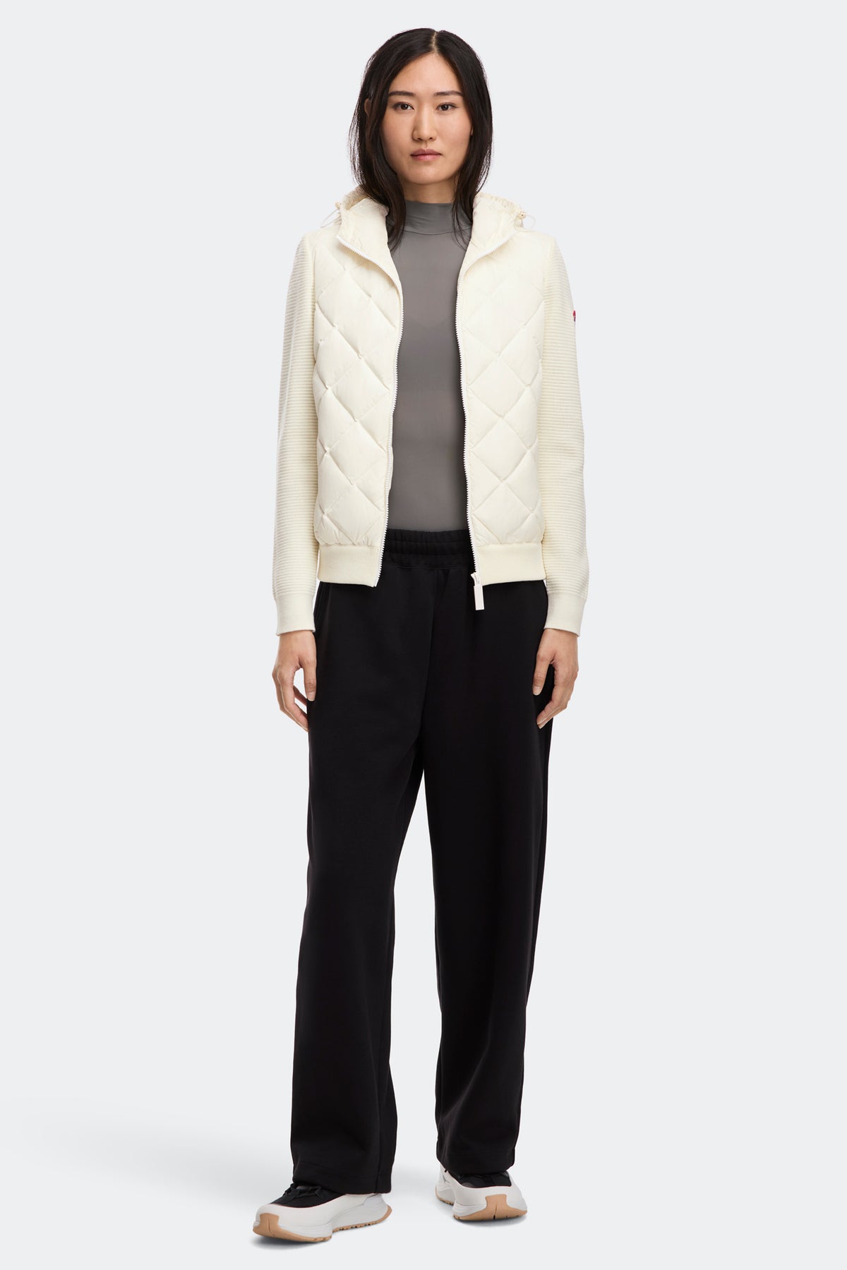 HyBridge® Quilted Knit Hoodie - Cottongrass 467 - on_full_body_01
