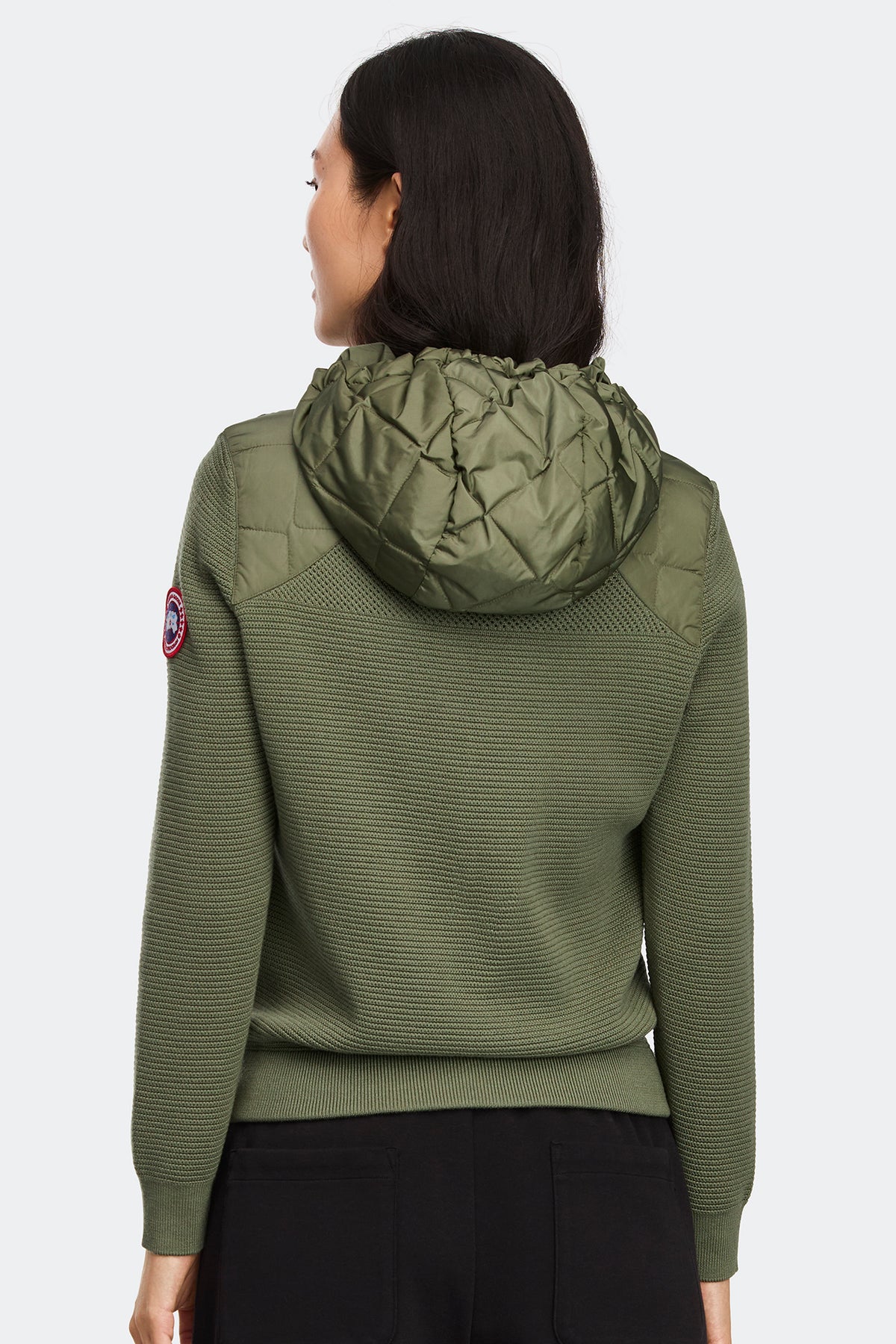 HyBridge® Quilted Knit Hoodie - Vireo Green 9126 - on_back_01