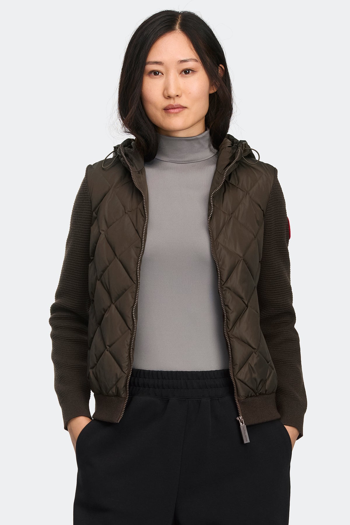 HyBridge® Quilted Knit Hoodie - Arabica 9284 - on_front_01